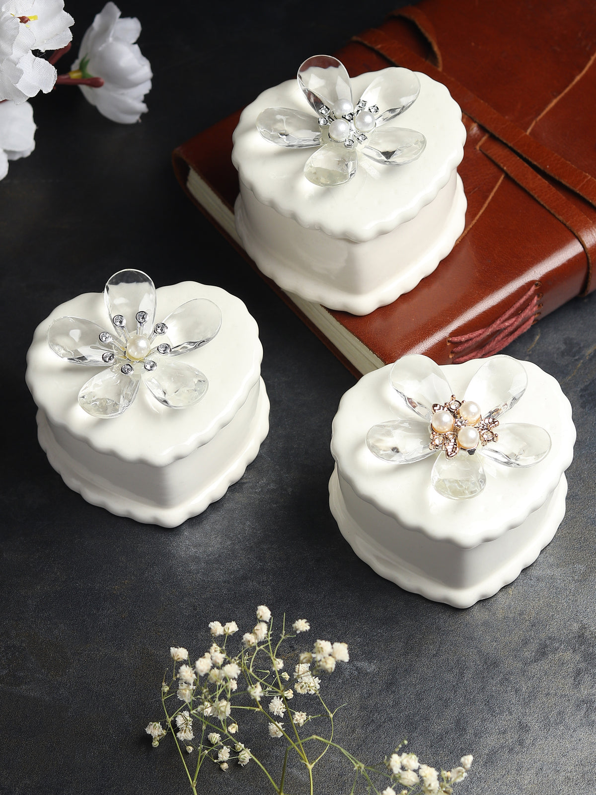 Coeurine Porcelain Box Set of 3