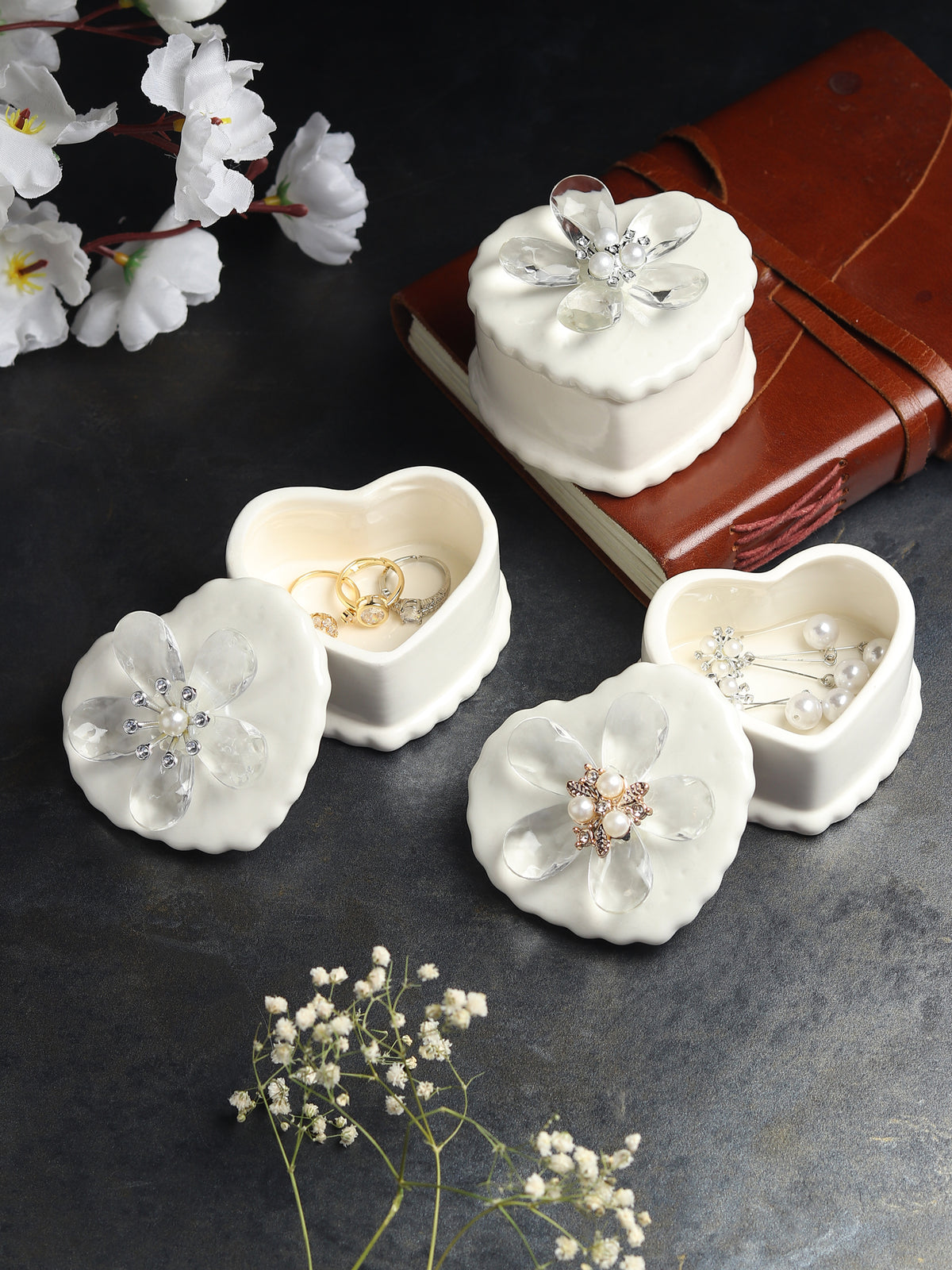 Coeurine Porcelain Box Set of 3
