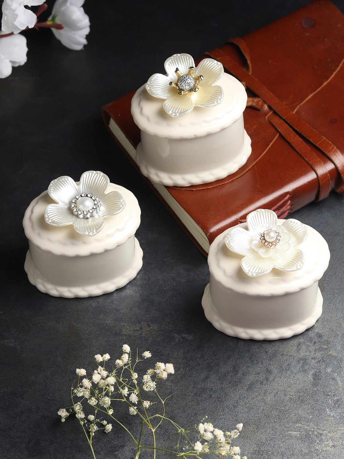 Primula Porcelain Box Set of 3