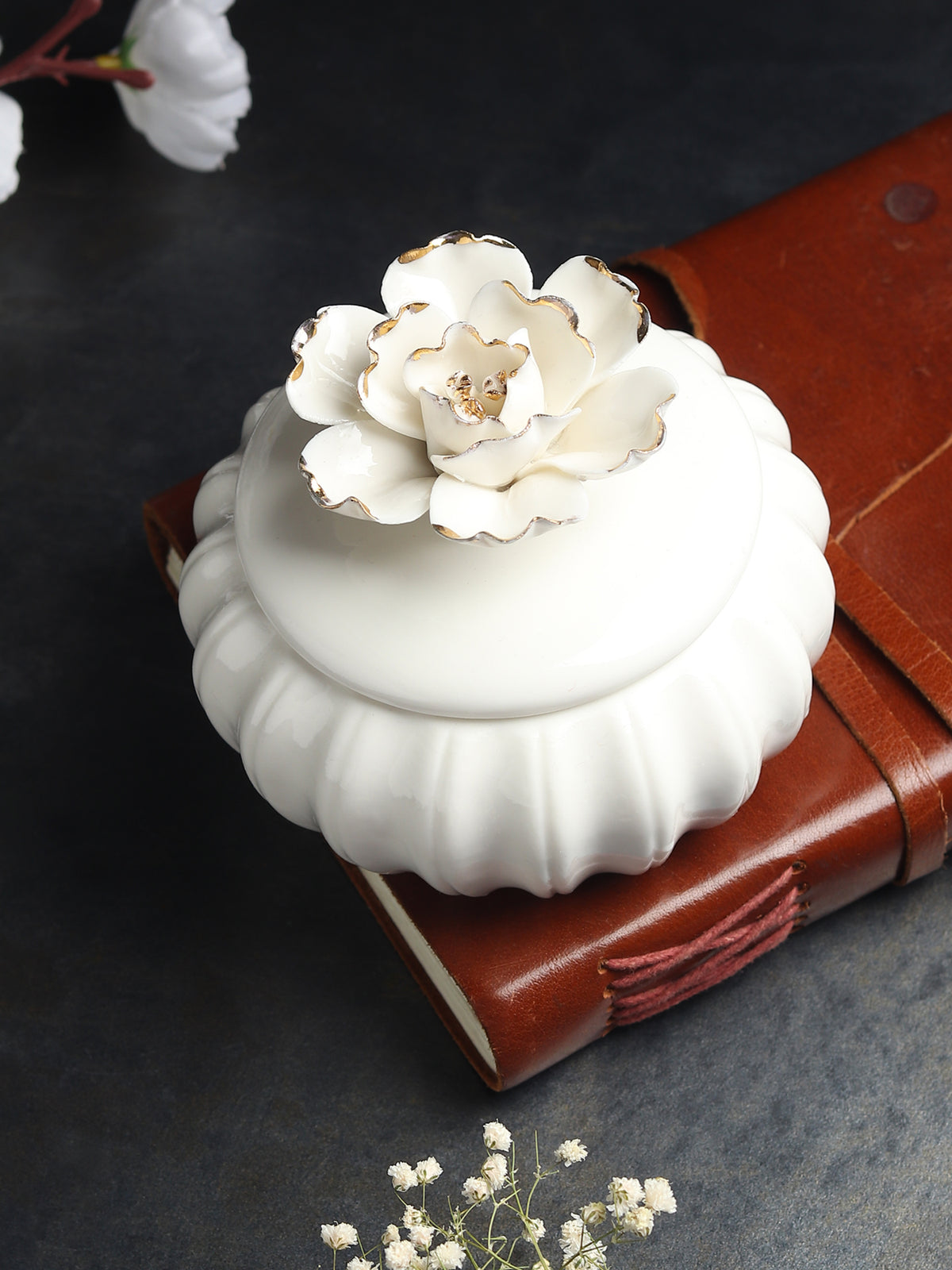 Ivory Blossom Porcelain Box