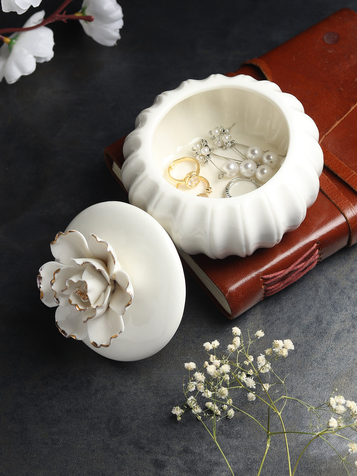 Ivory Blossom Porcelain Box