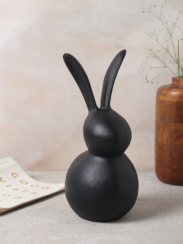 Abstract Hare Sculpture Black