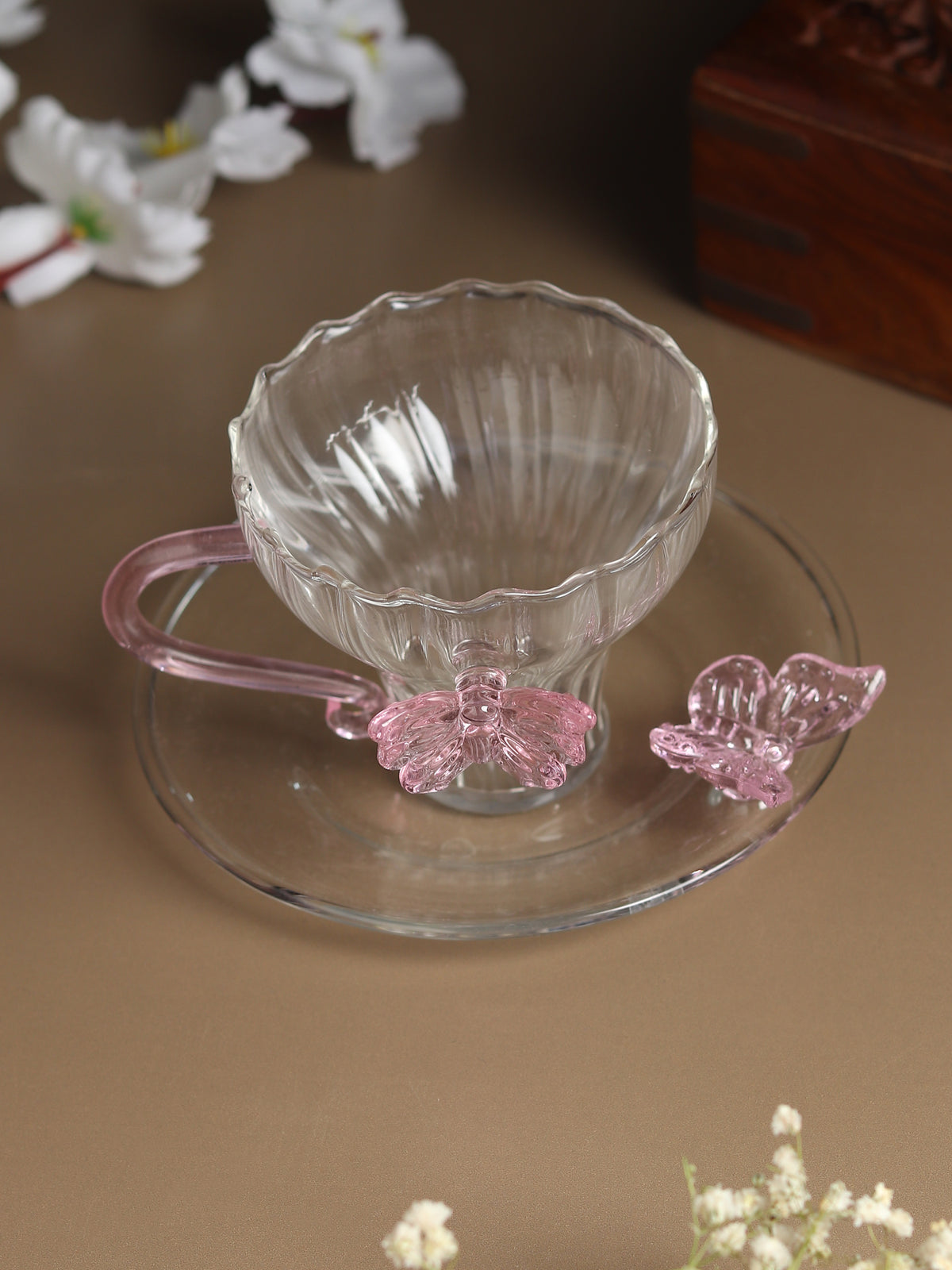 Titli Elina Glass Cup & Saucer