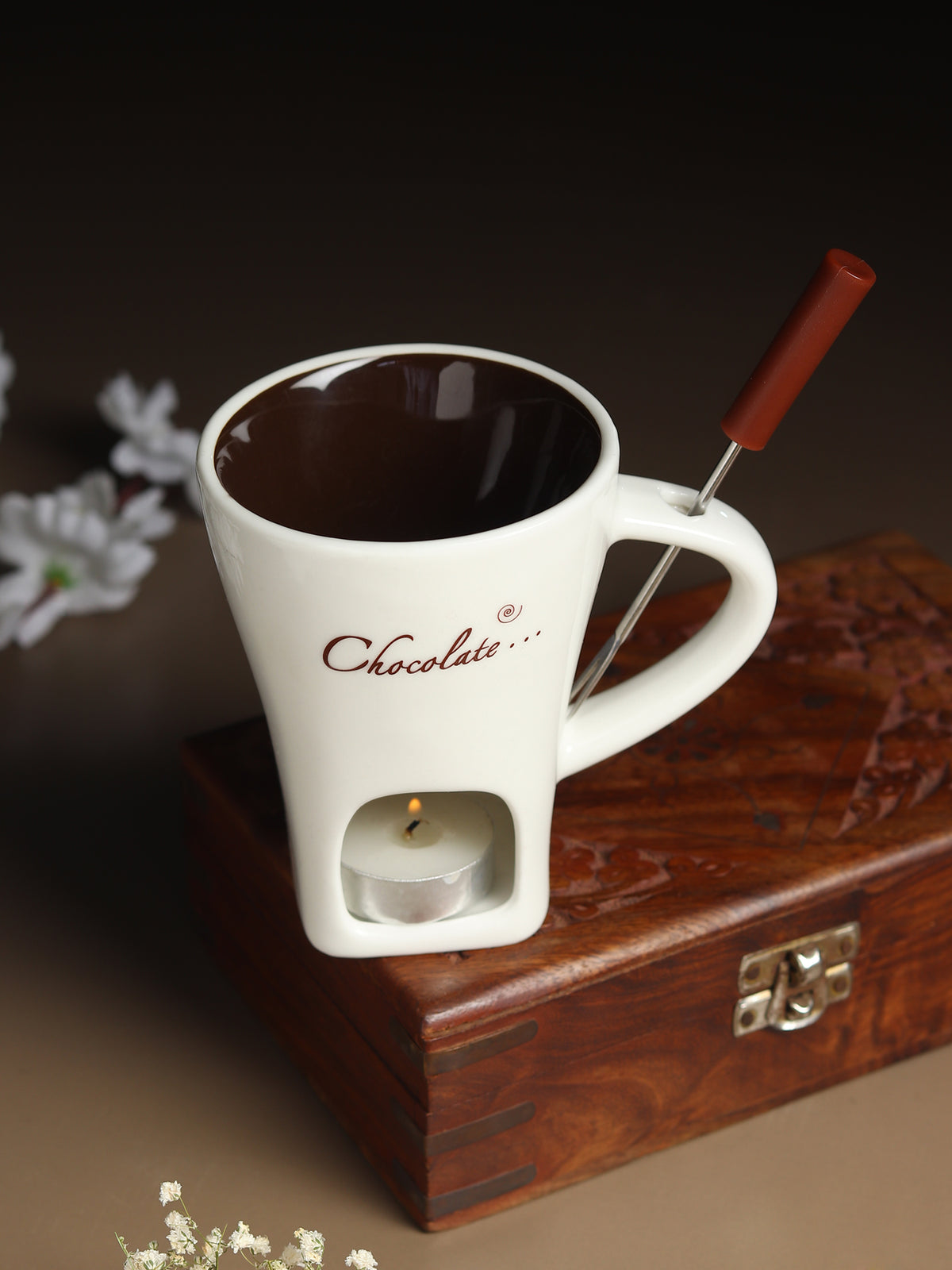 Choc Affair Fondue Cup White
