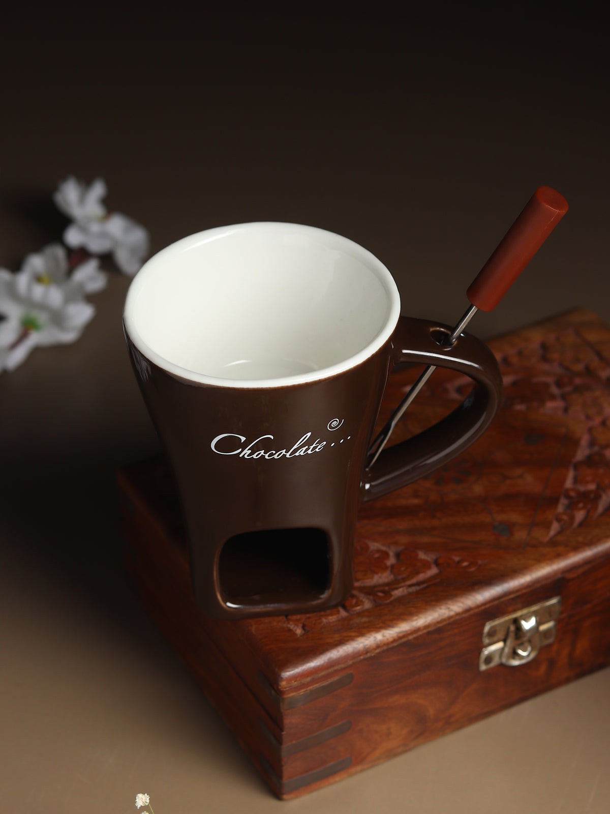 Choc Affair Fondue Cup White