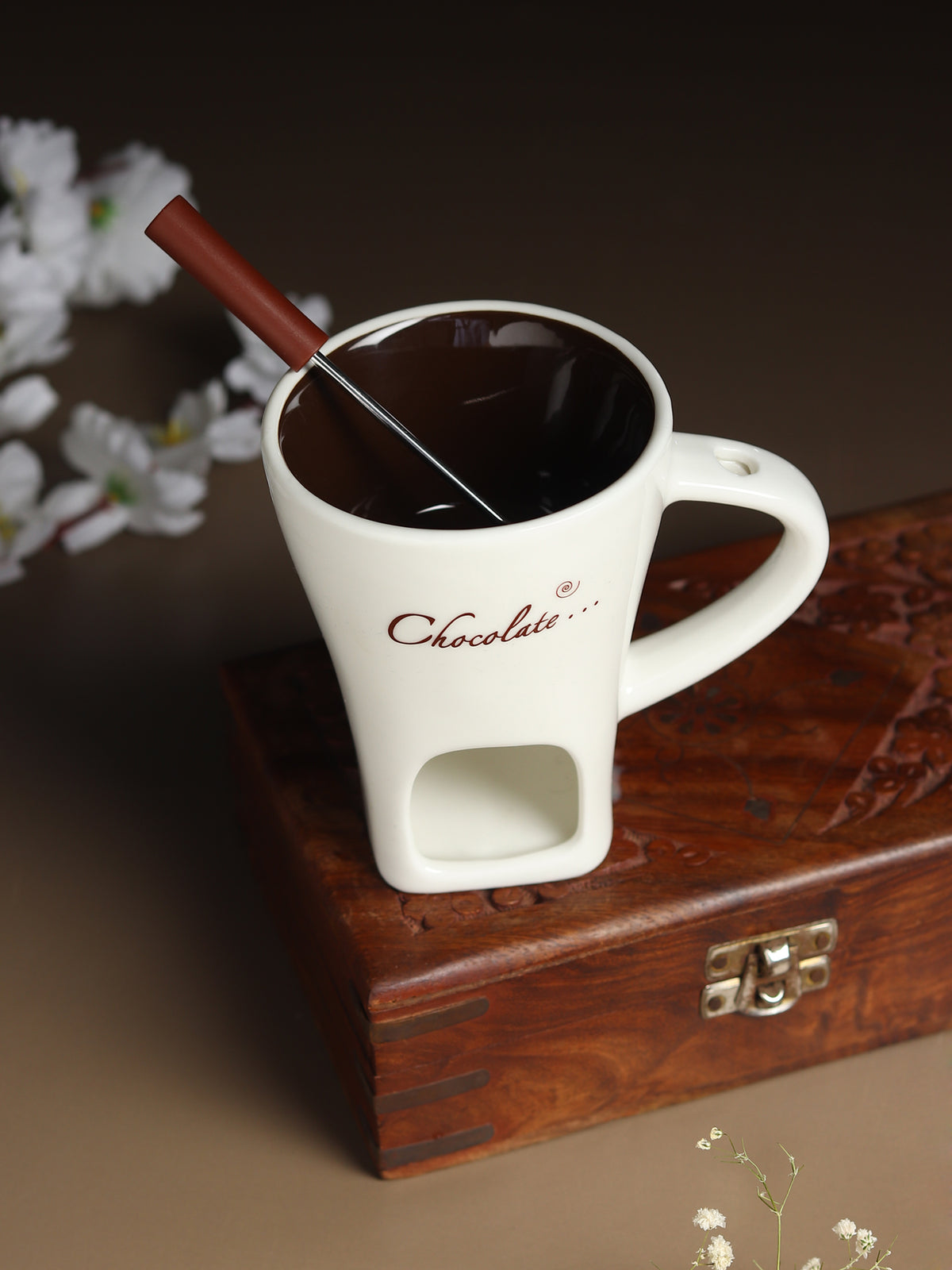 Choc Affair Fondue Cup White