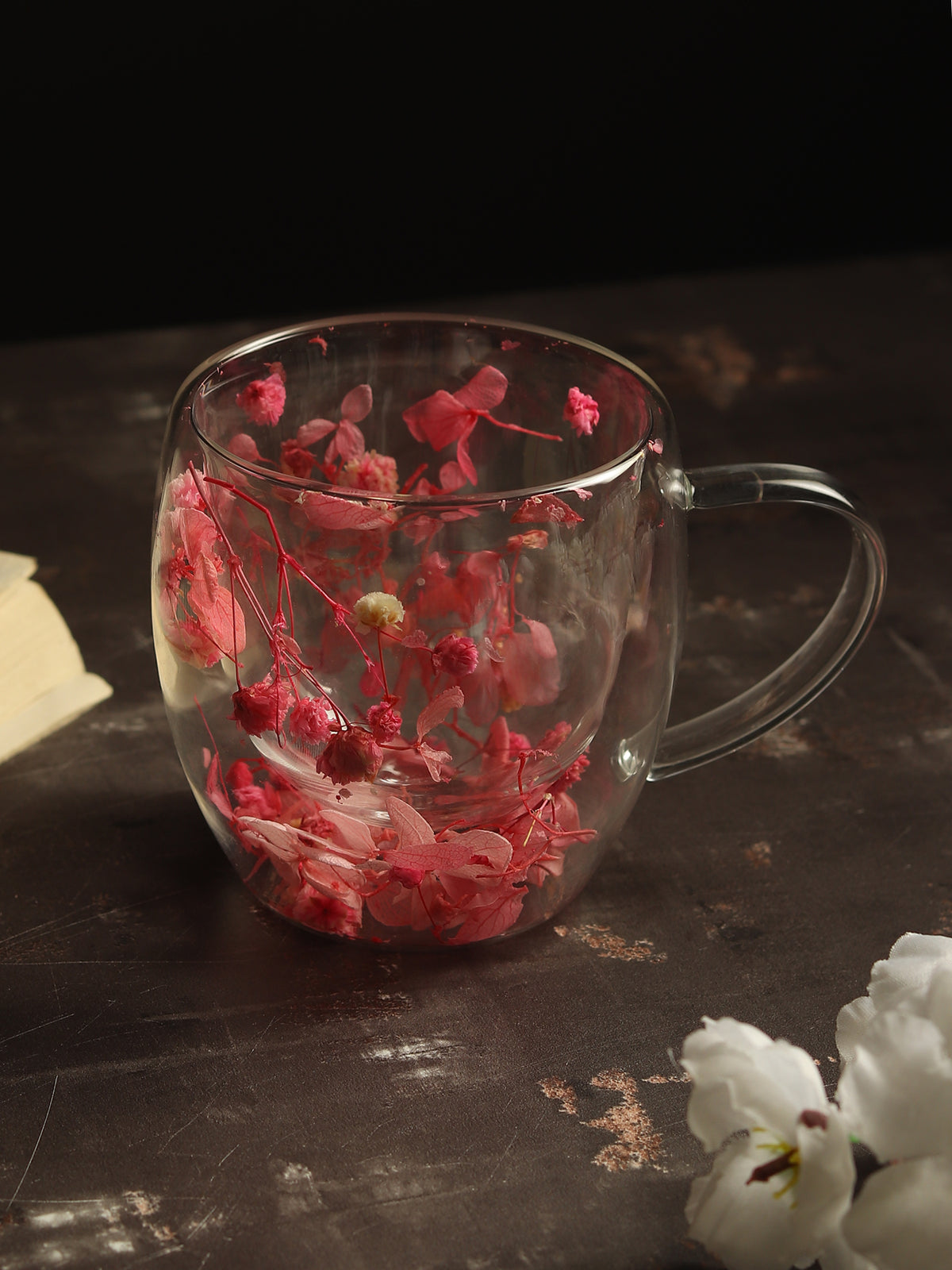 Dahlia Pink Glass Mug Small