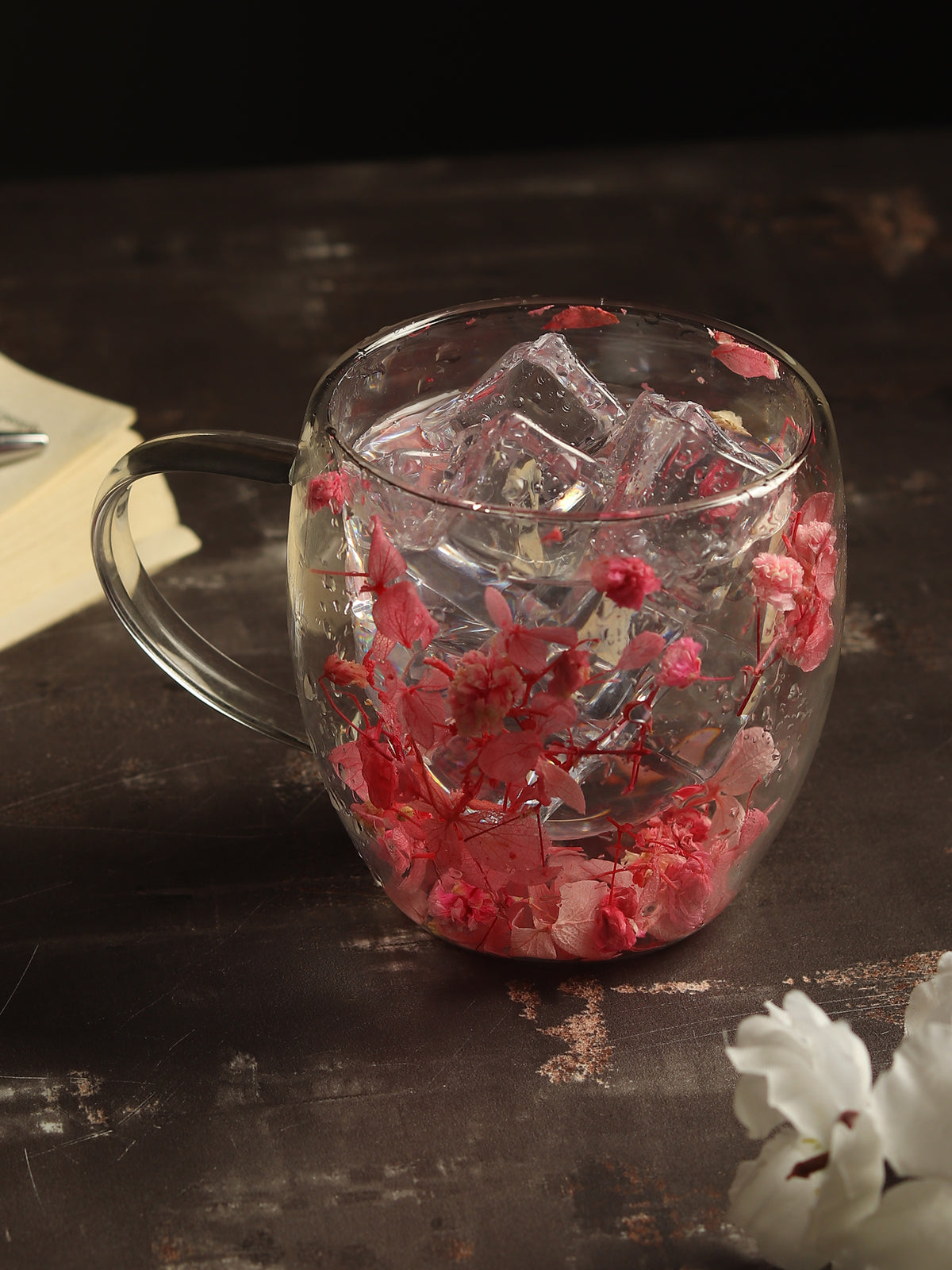 Dahlia Pink Glass Mug Small