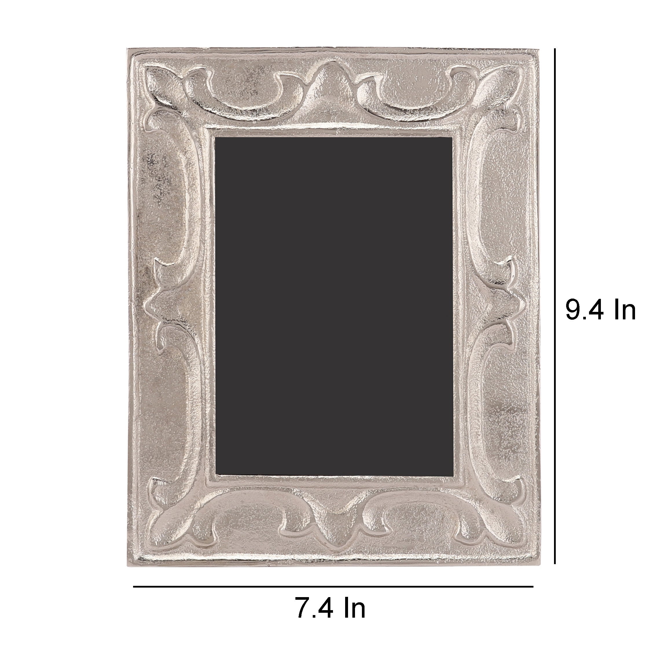 Leaf Pattern Photo Frame Silver  Large Size
