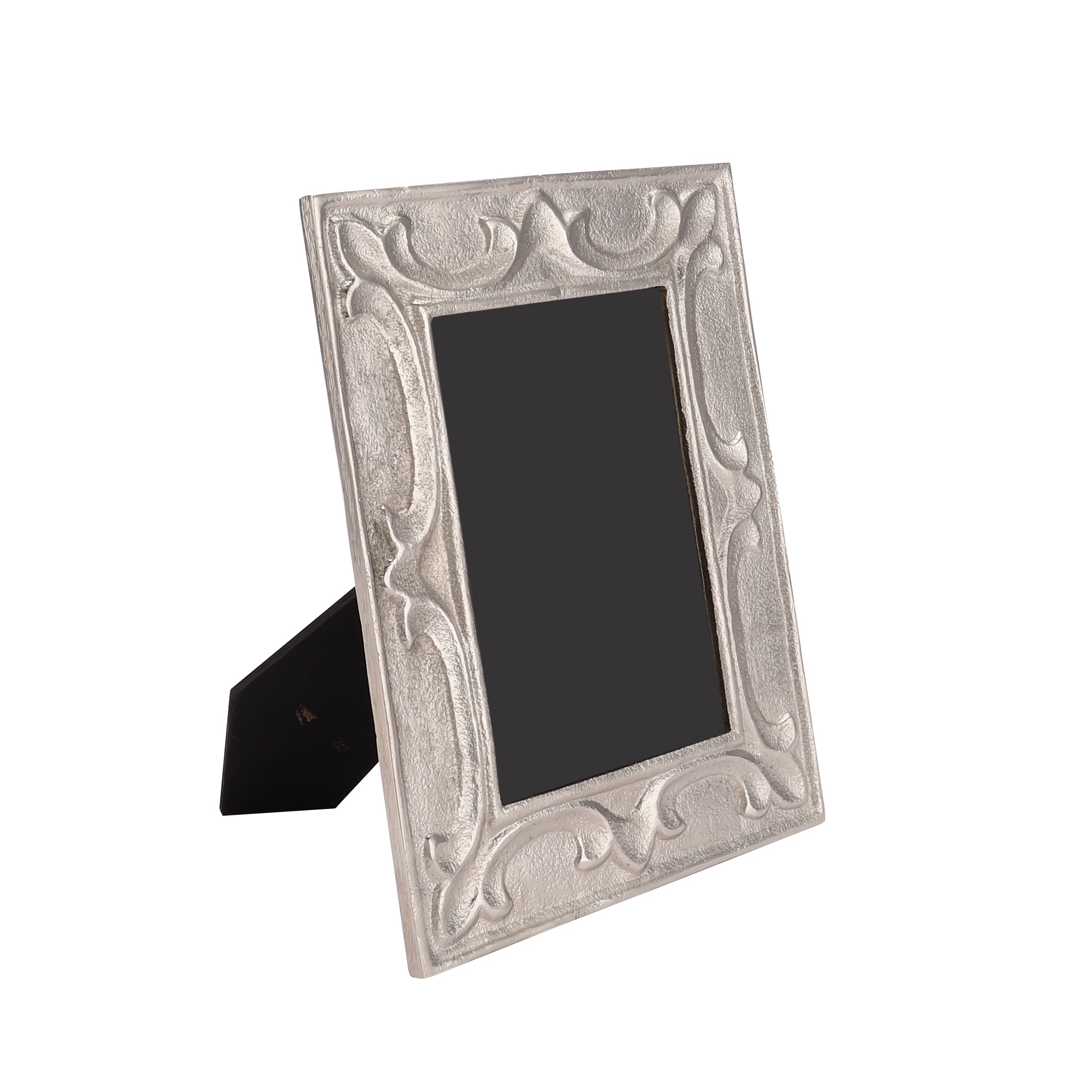 Leaf Pattern Photo Frame Silver  Large Size
