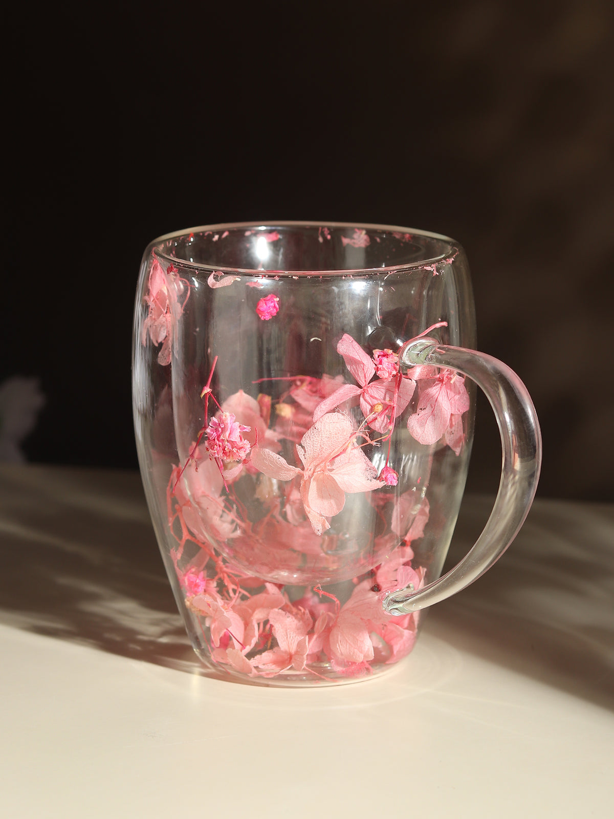 Dahlia Pink Glass Mug