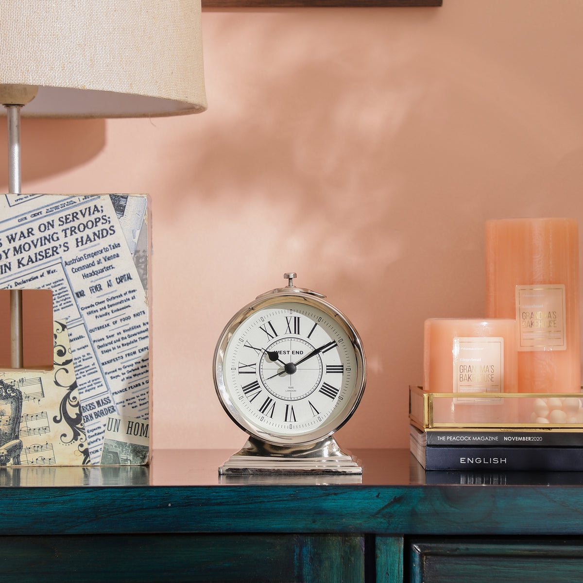 Erzo Silver Table Clock