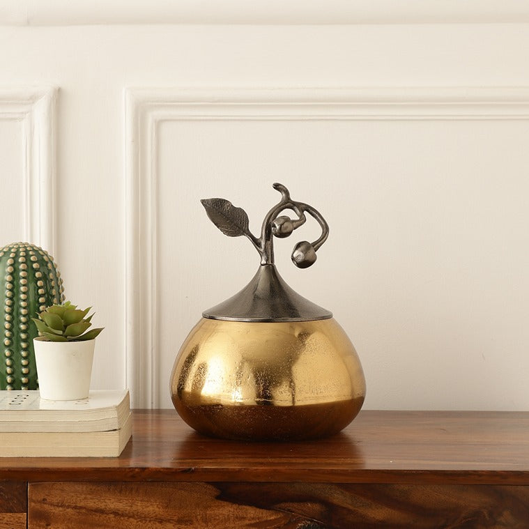 Cherry Vine Decorative Large Gold Box