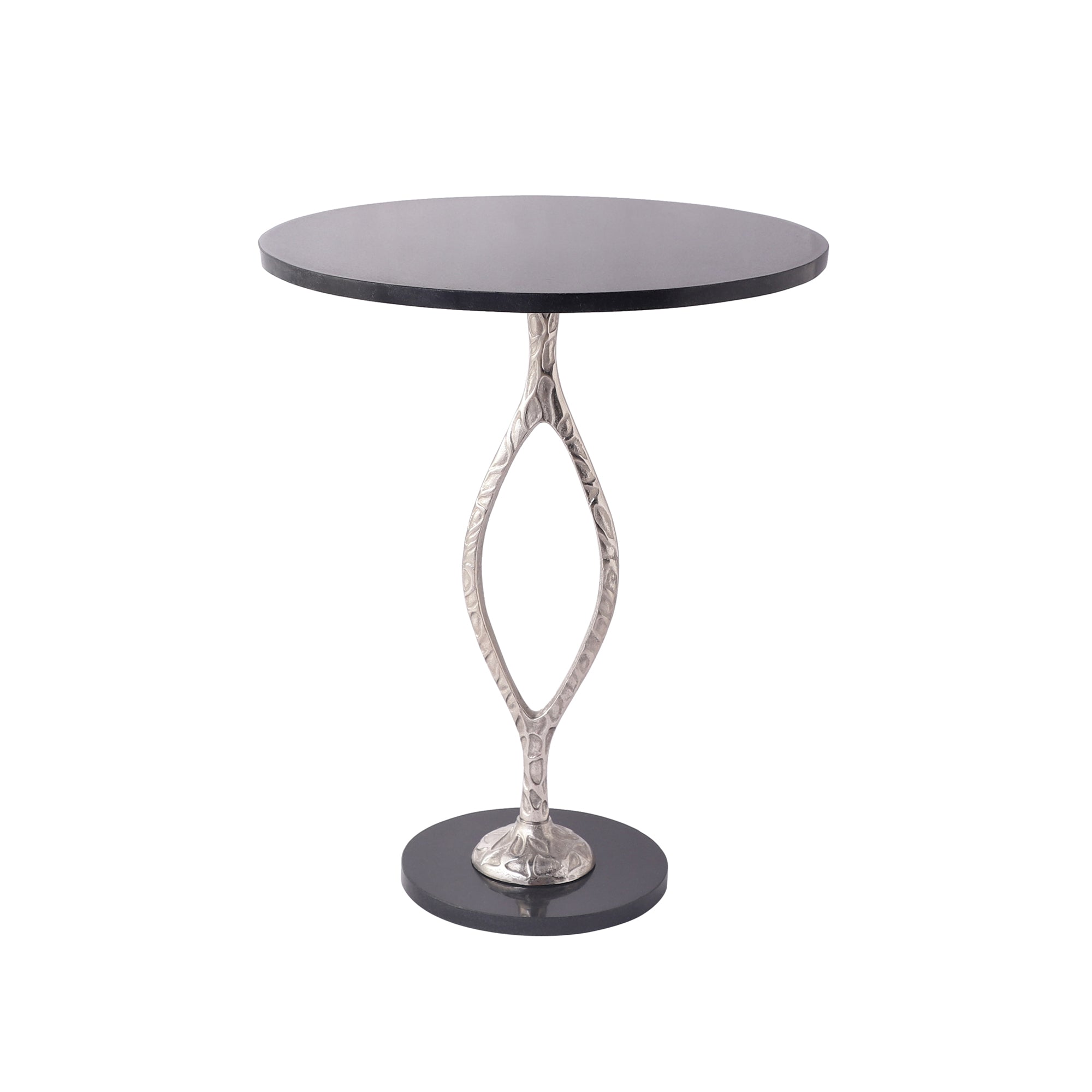 Round Black Marble Side Table