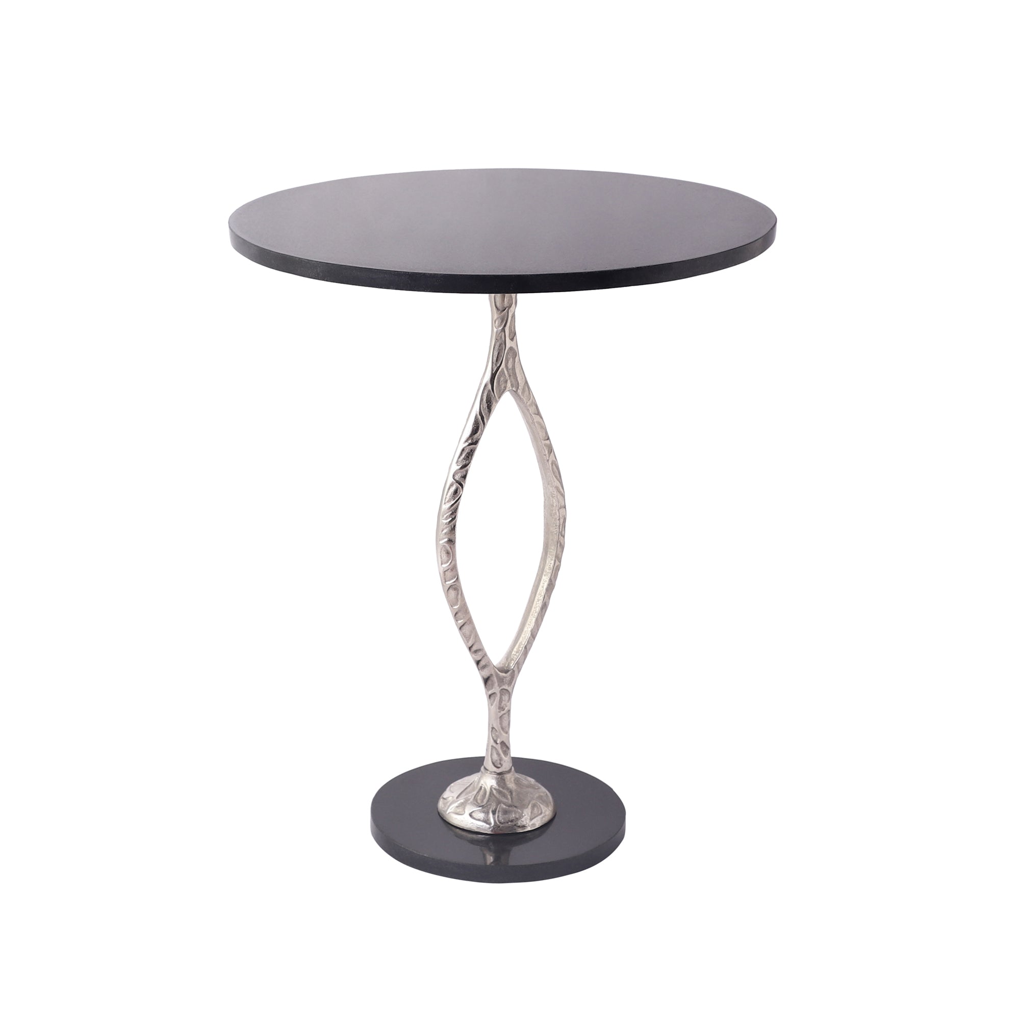 Round Black Marble Side Table
