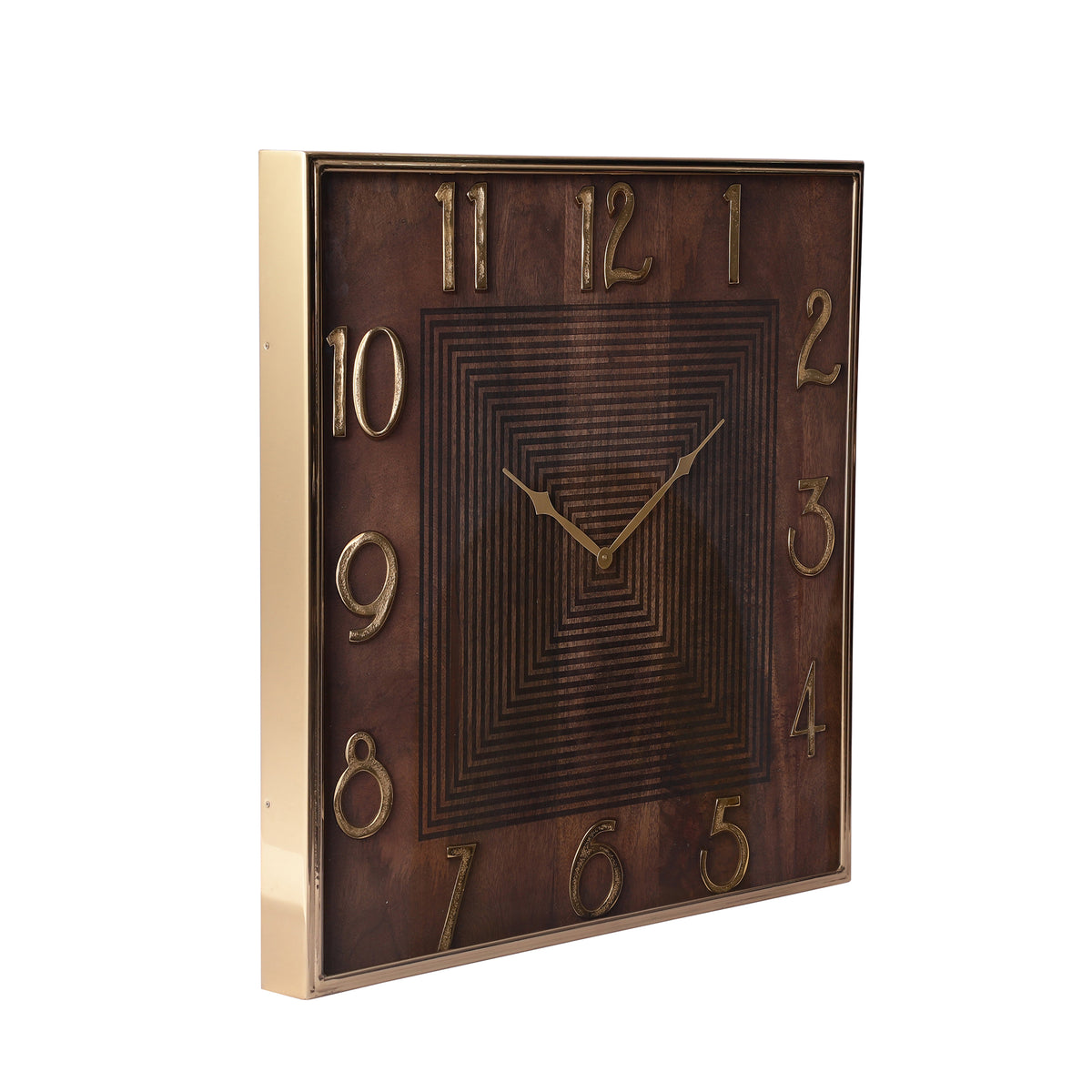 Chateau Square Gold Wall Clock