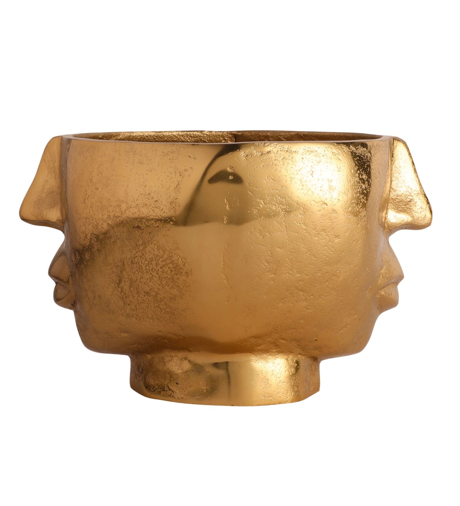 Two Face Gold Metal Table Vase