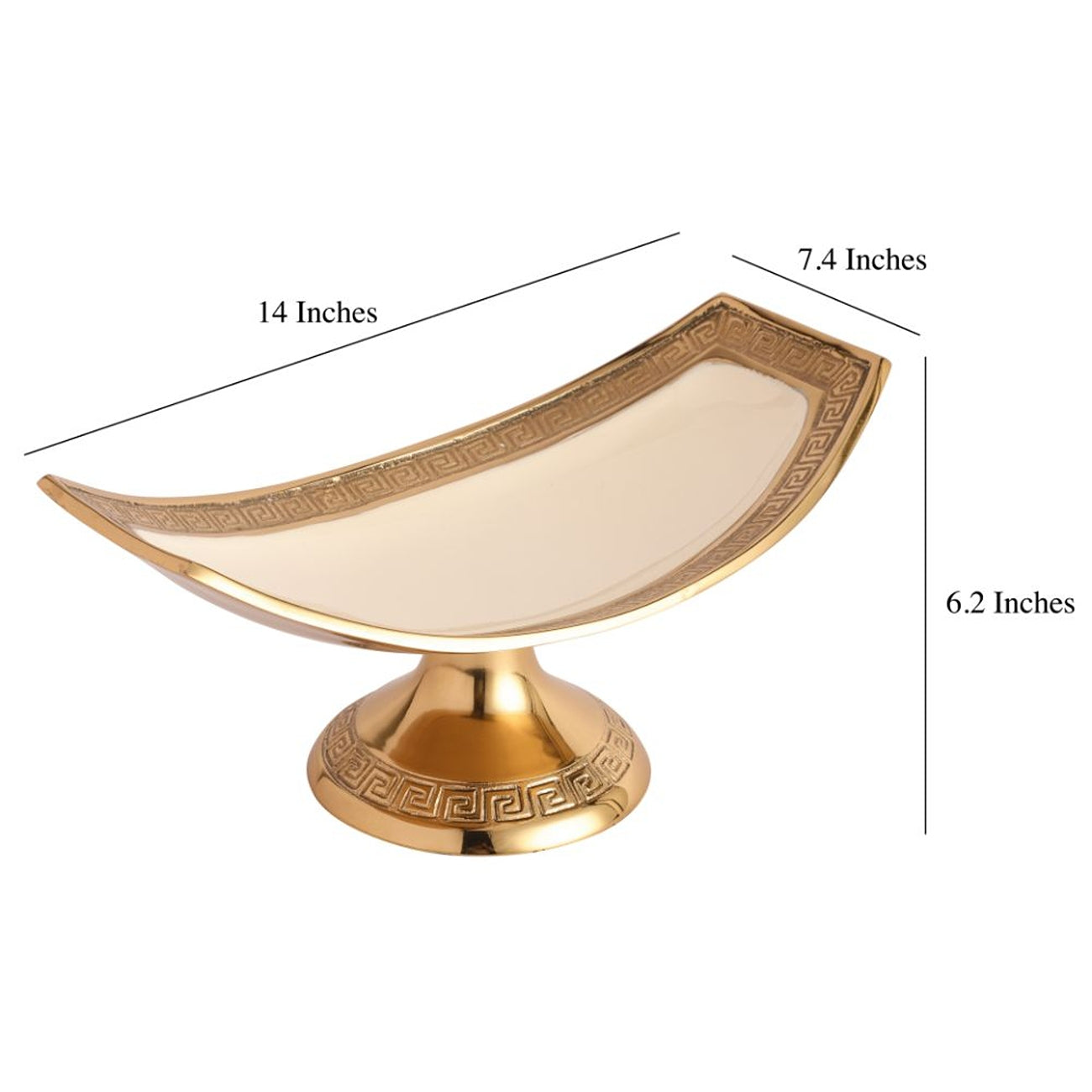 Versace Design Platter in Ivory Enamle & Gold Finish
