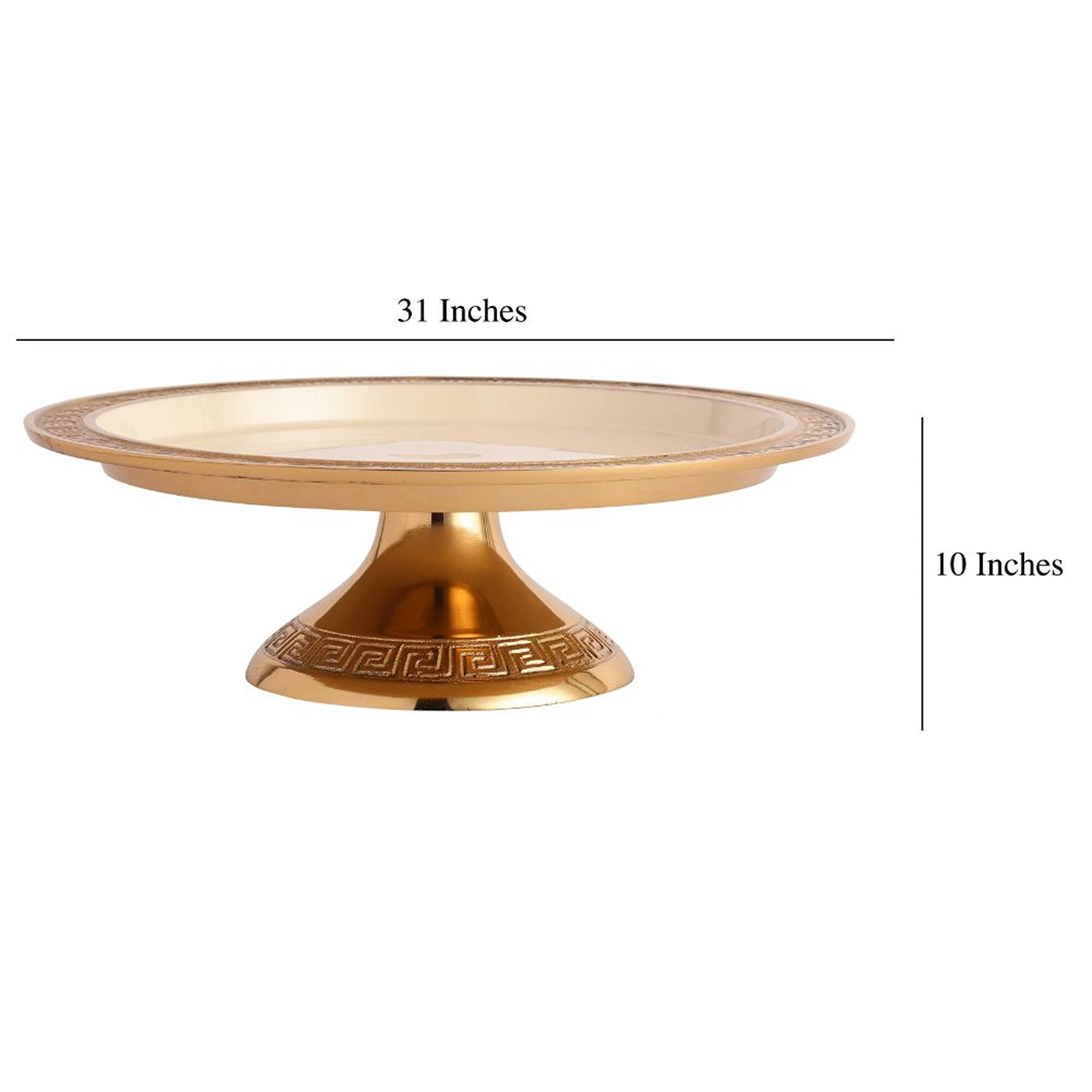 Versace Design Cake Stand in Ivory Enamle & Silver Finish