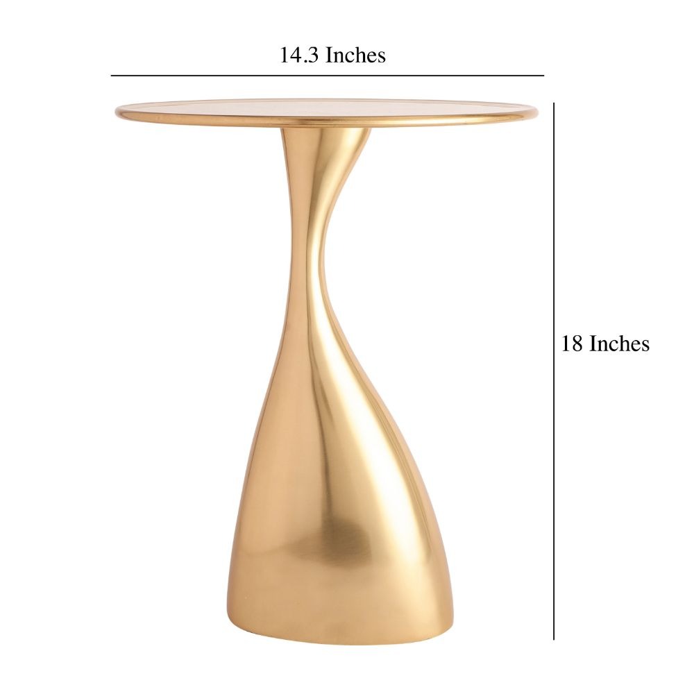 Ernest Side Table in Ivory Enamel Gold Finish