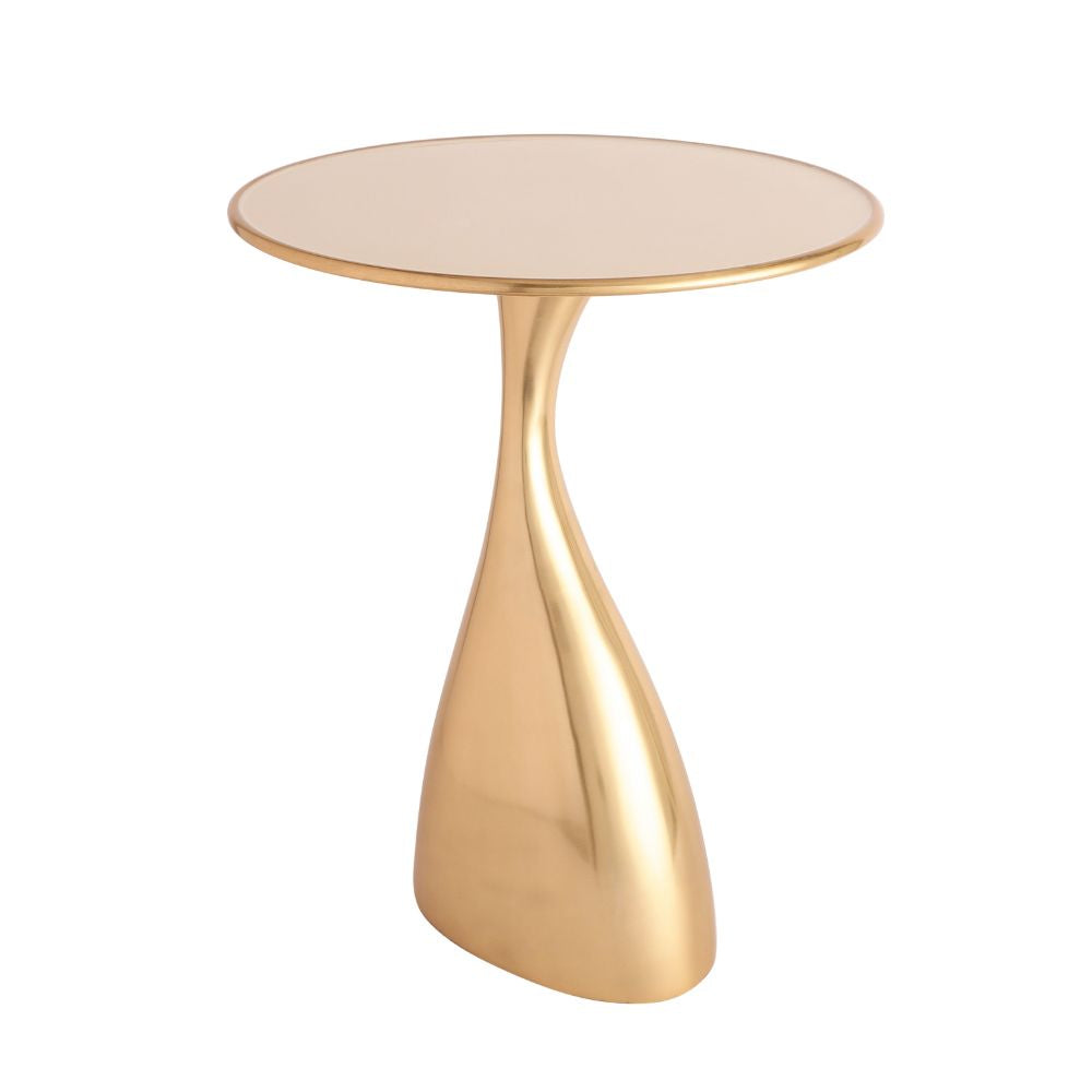 Ernest Side Table in Ivory Enamel Gold Finish