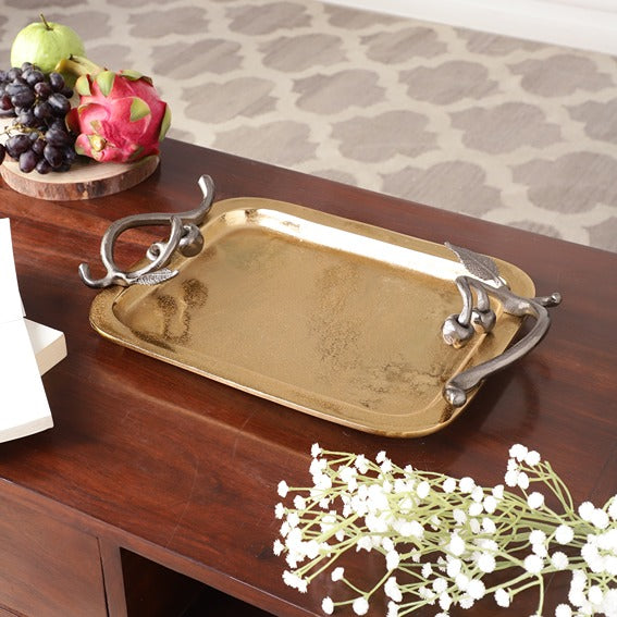 Cherry Vine Serving Tray Gold