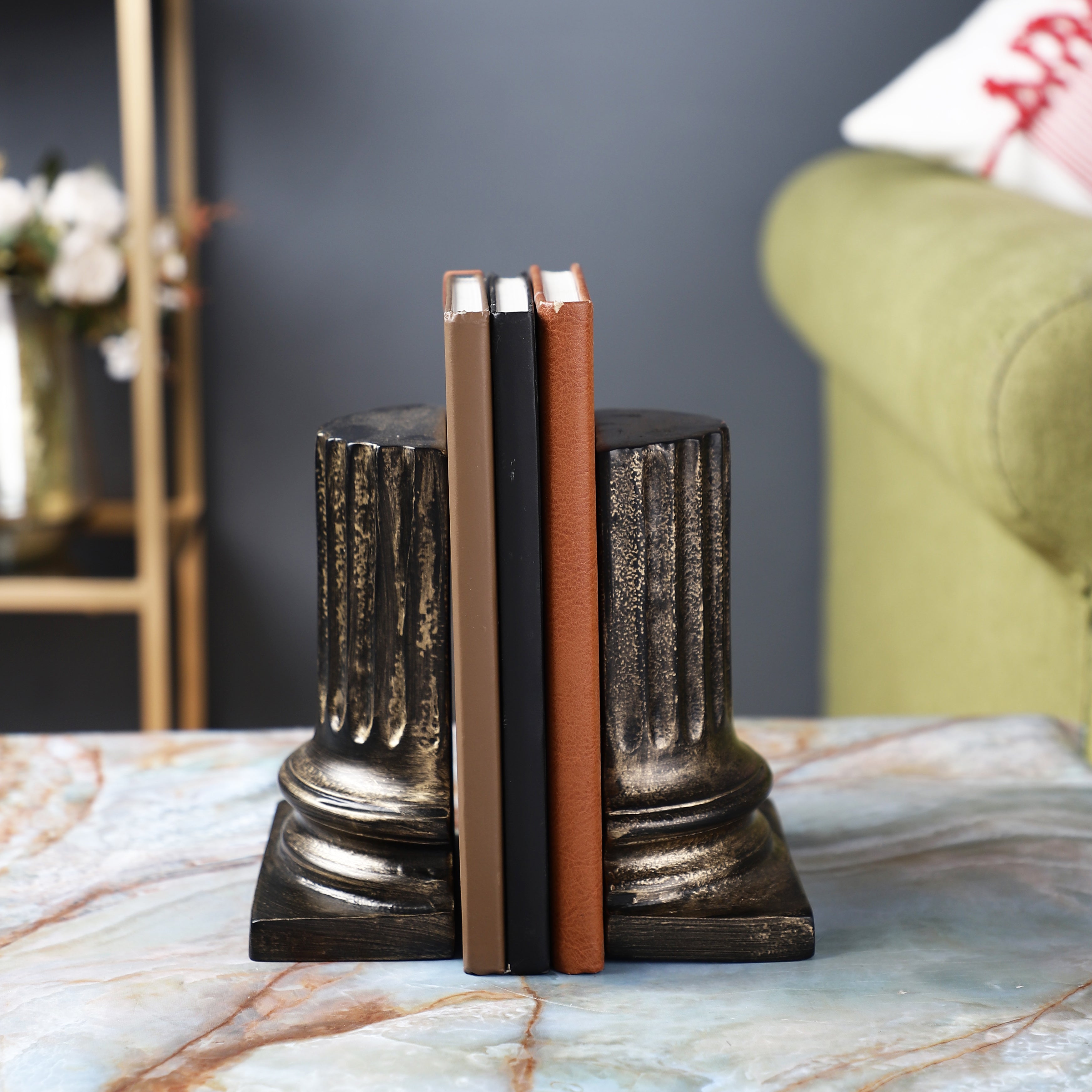 Pillar Bookend in Relic Gold