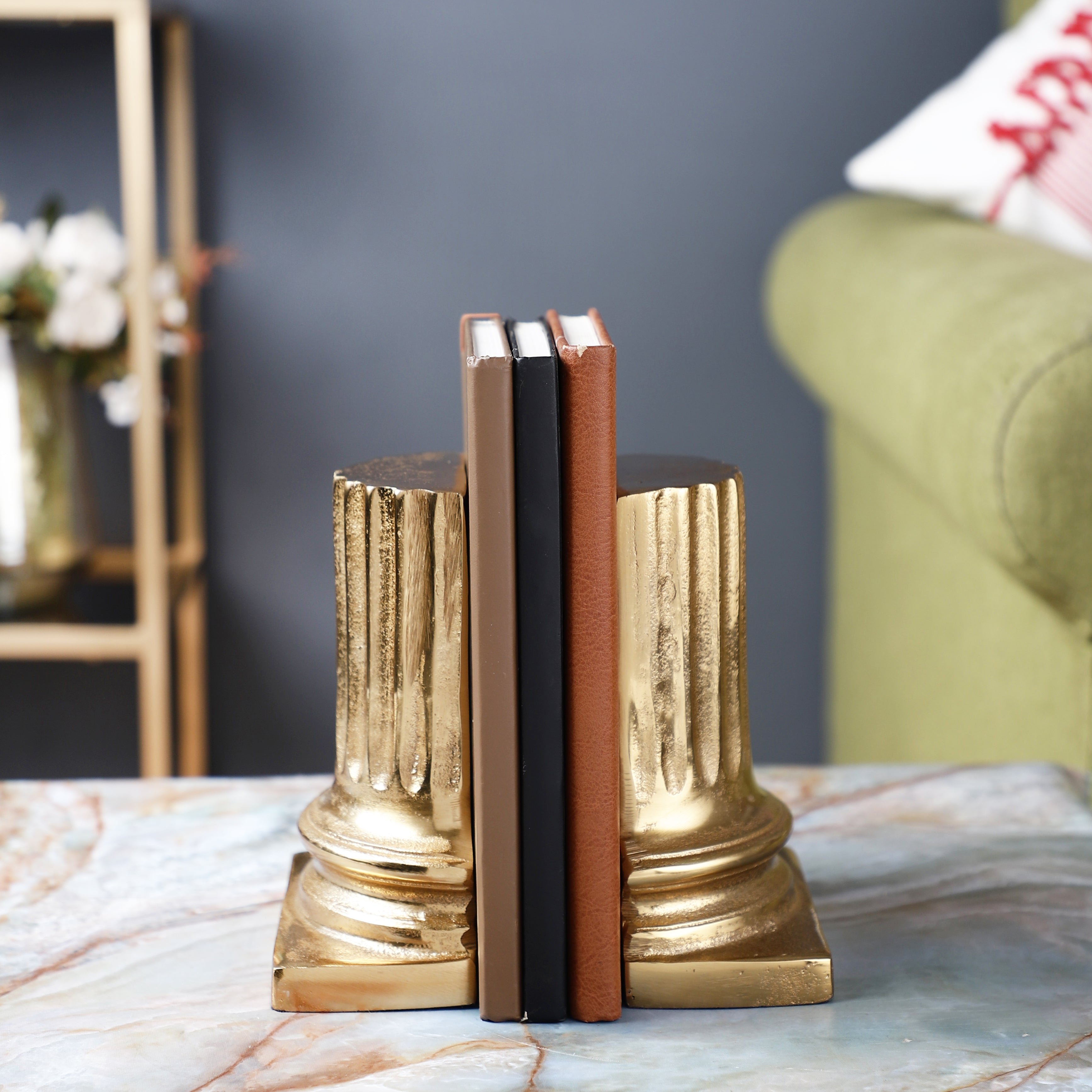 Pillar Bookend in Gold
