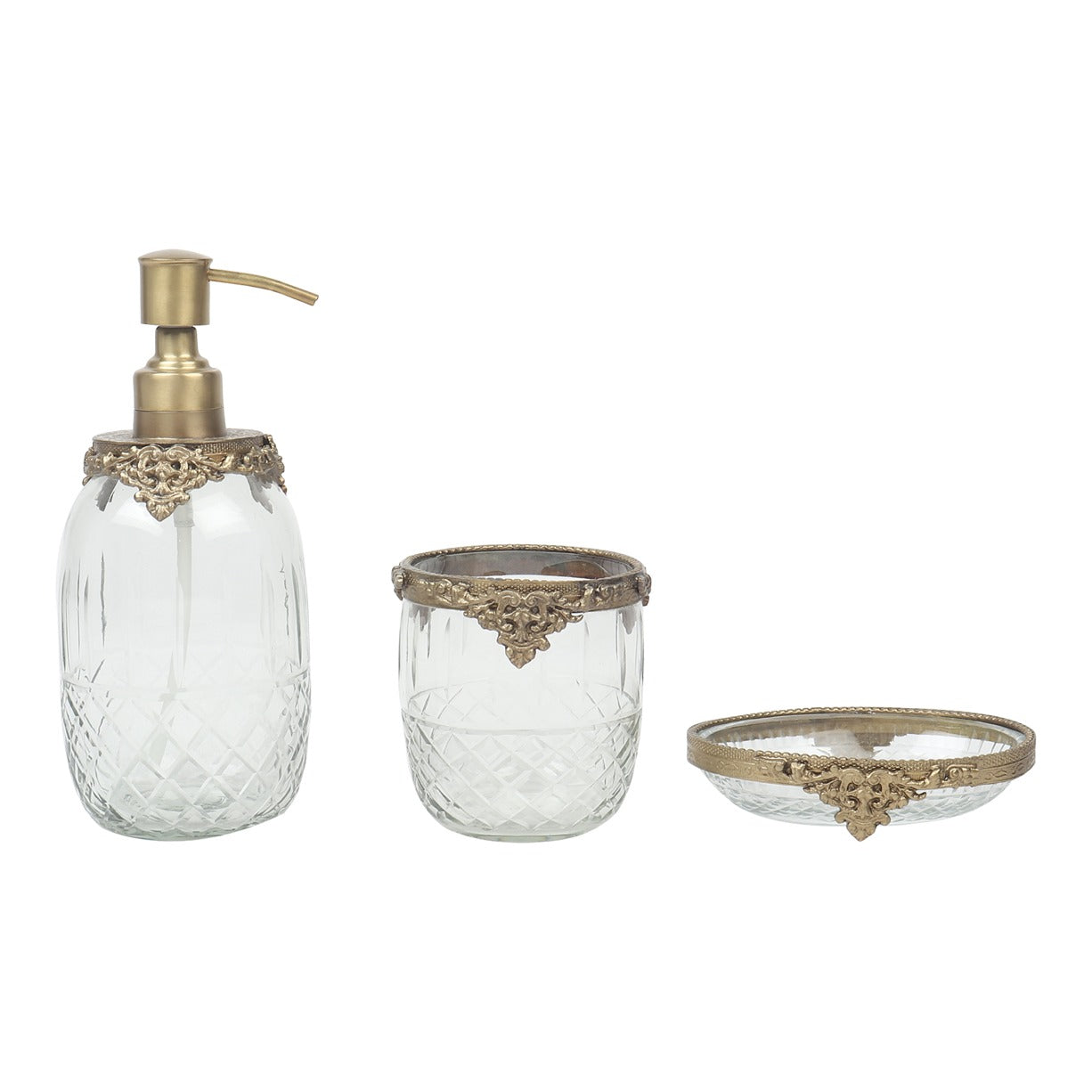 Regal Brass Accents Bathroom Set in Antique Gold Finish