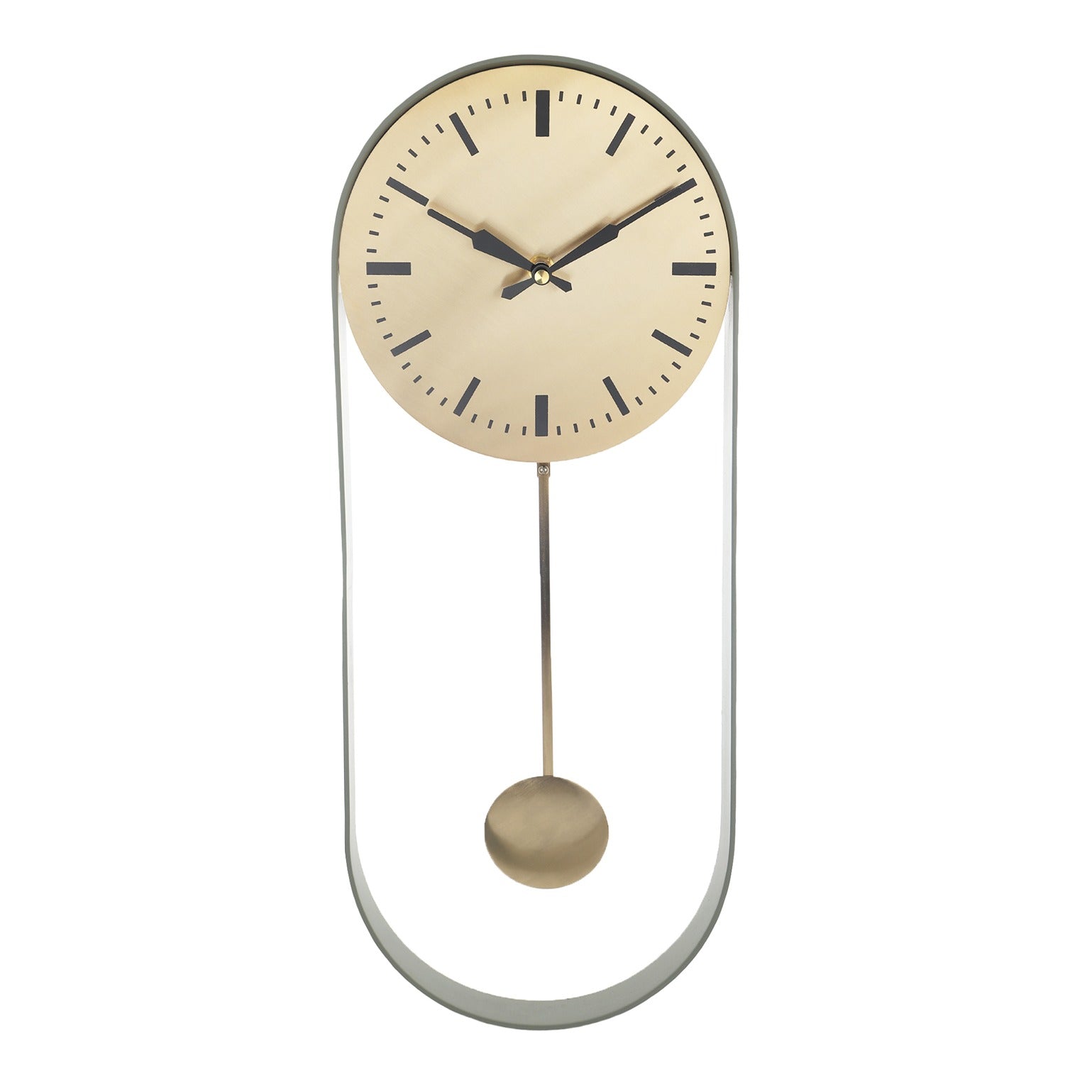 Noir Pendulum Wall Clock with green frame