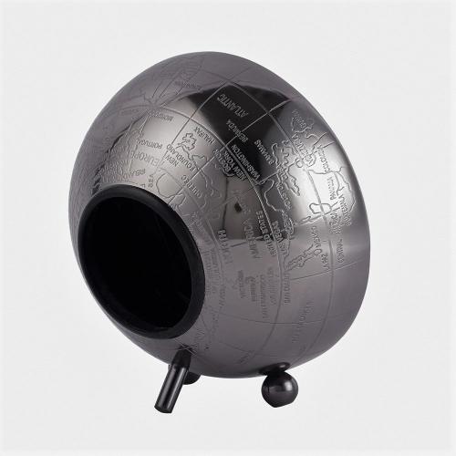 World Table Clock In Black Finish