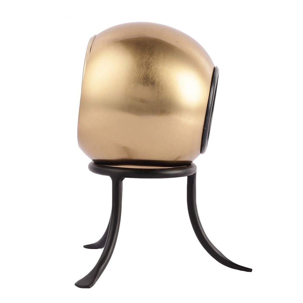 Seated Sphere Table Clock in Gold & Black Colour