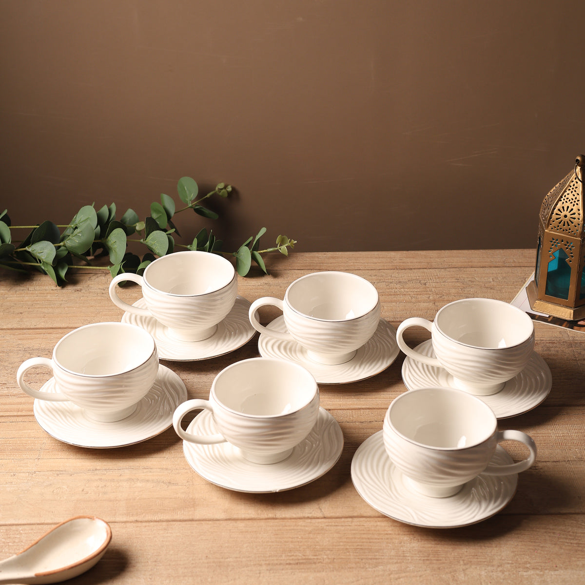 Tide Cup & Saucer 24K Gold Set of 6
