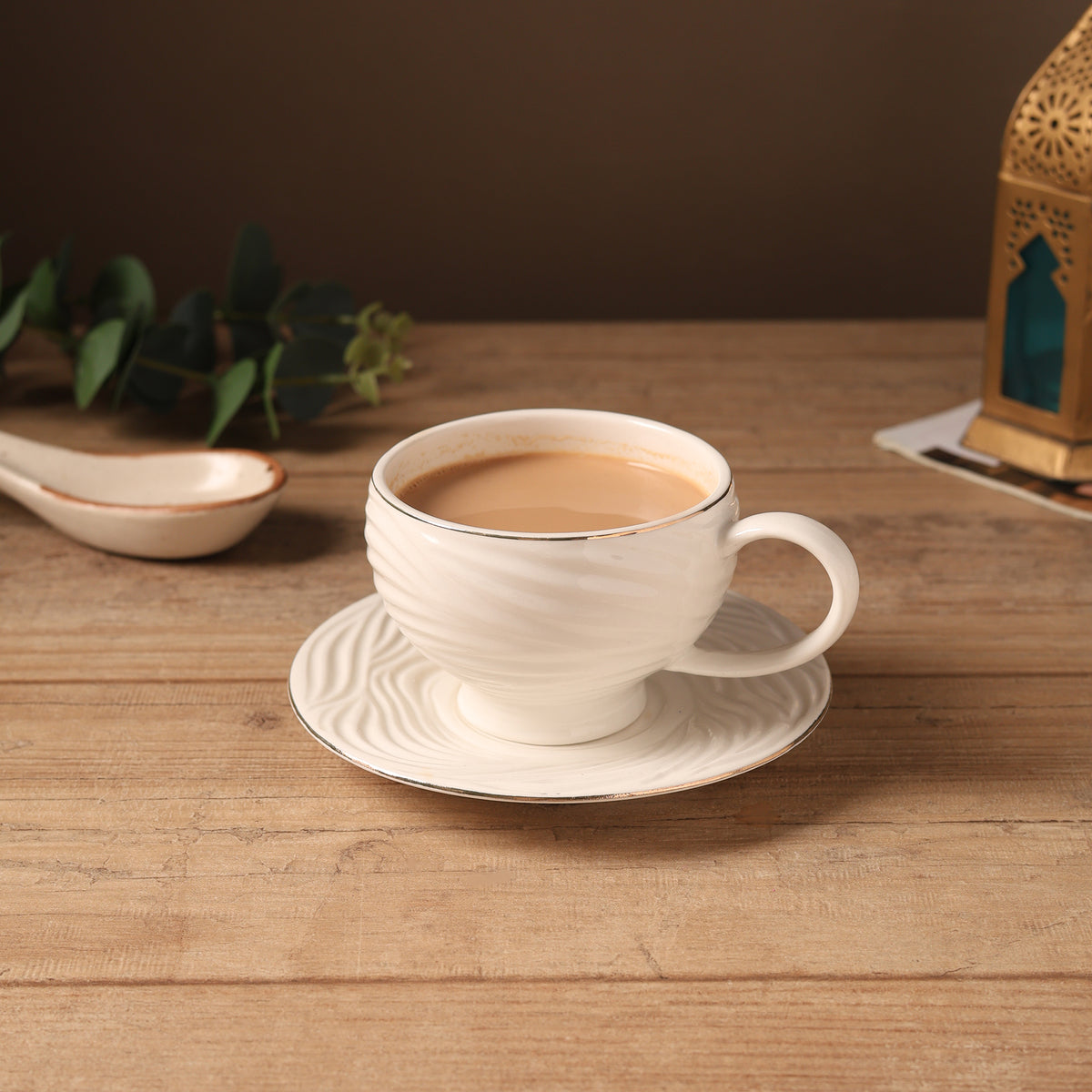 Tide Cup & Saucer 24K Gold Set of 6
