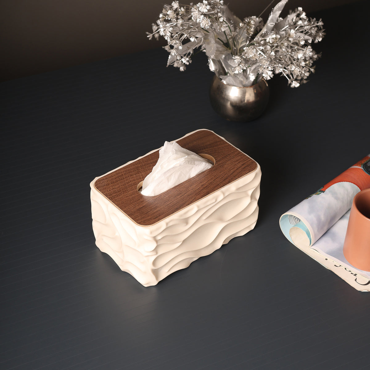 Calder Beige Tissue Box