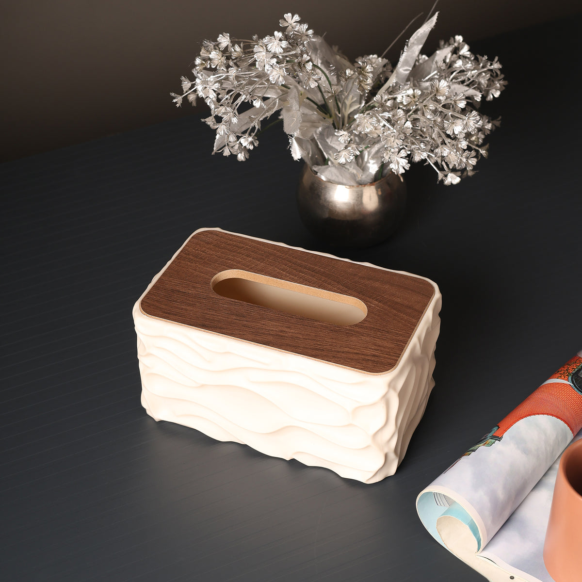 Calder Beige Tissue Box