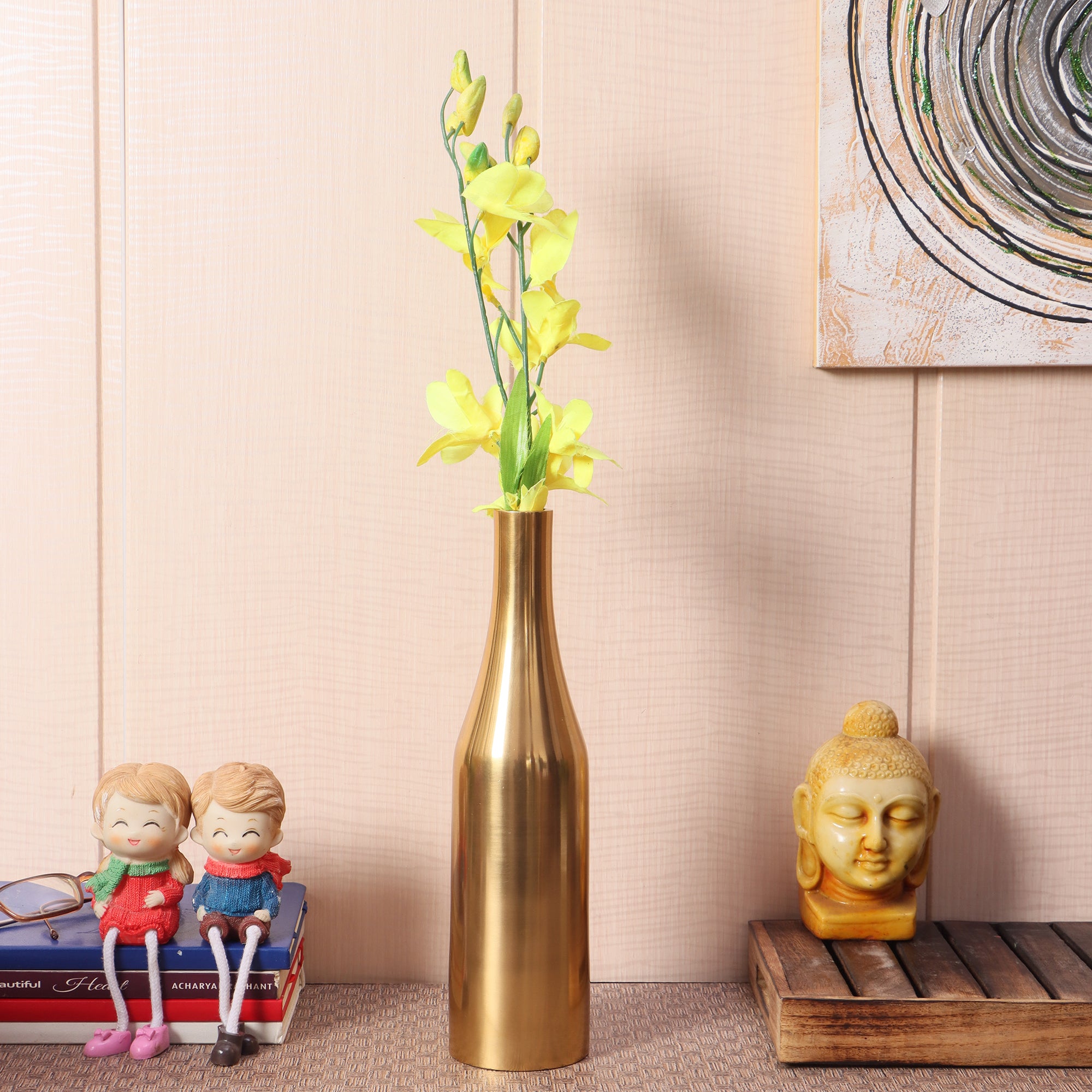 Champagne Small Bottle Vase- Full Gold