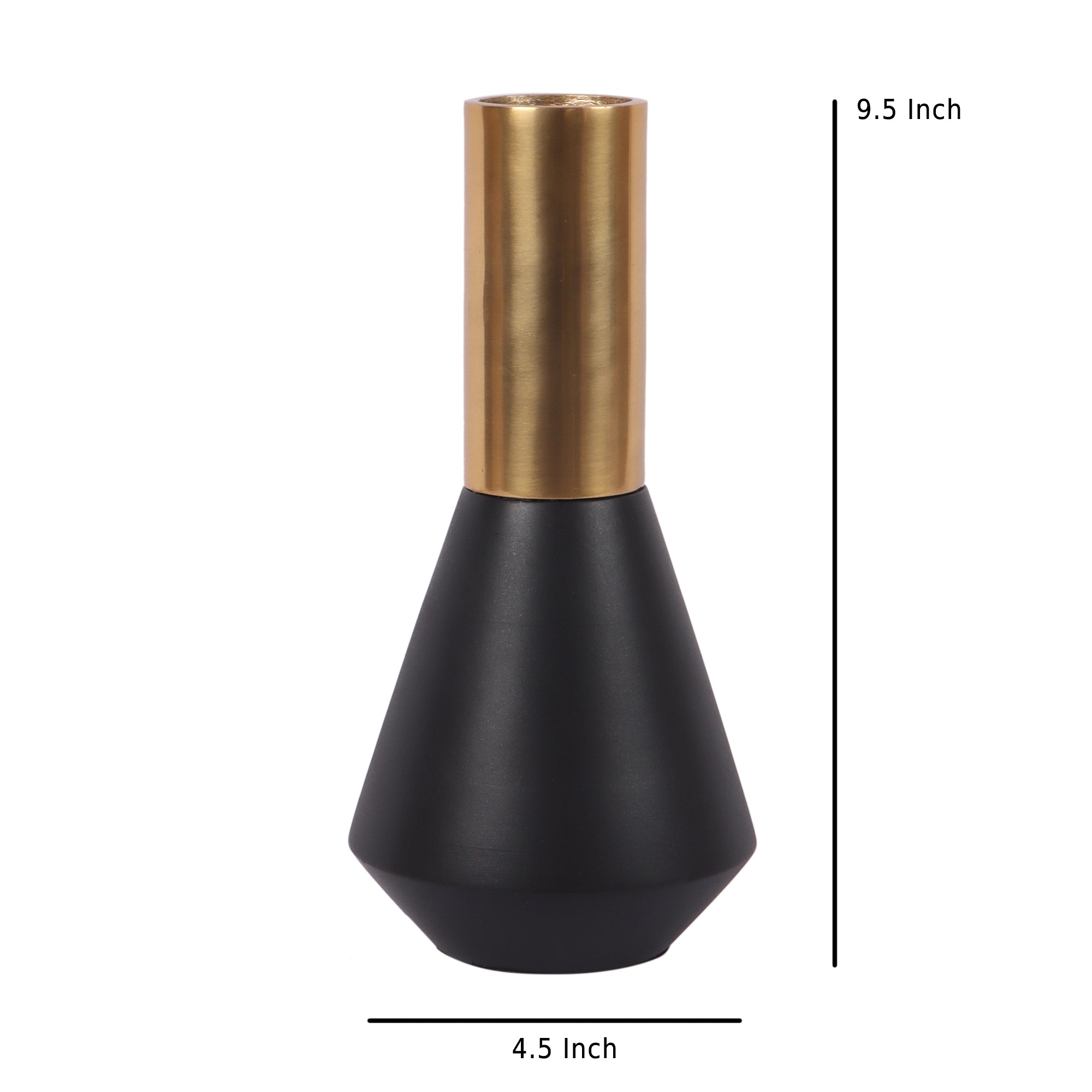 Matt Gold and Black Aluminum Deidra Table Vase