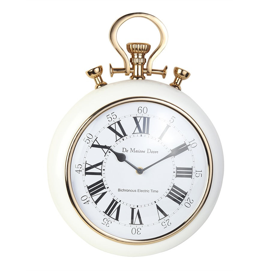 Sullivan - the White  and Gold wall clock