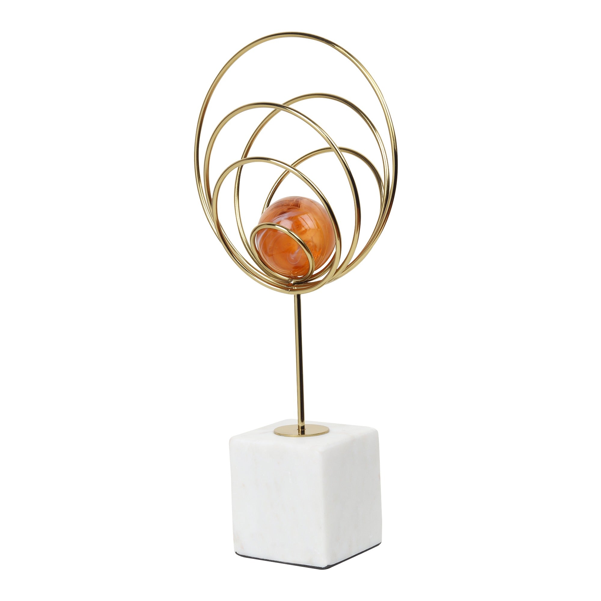 Aurora Rings Crystal Ball Sculpture