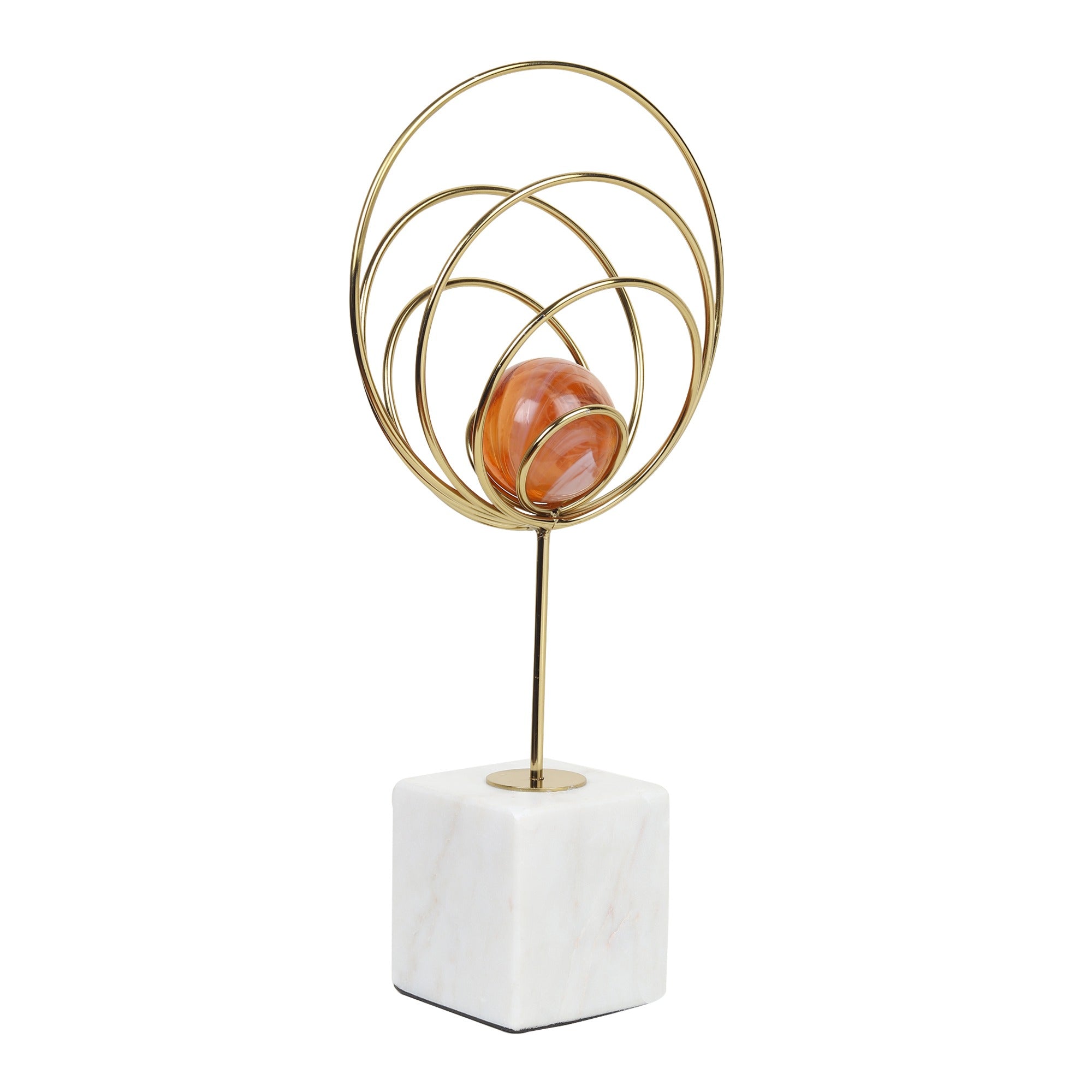 Aurora Rings Crystal Ball Sculpture