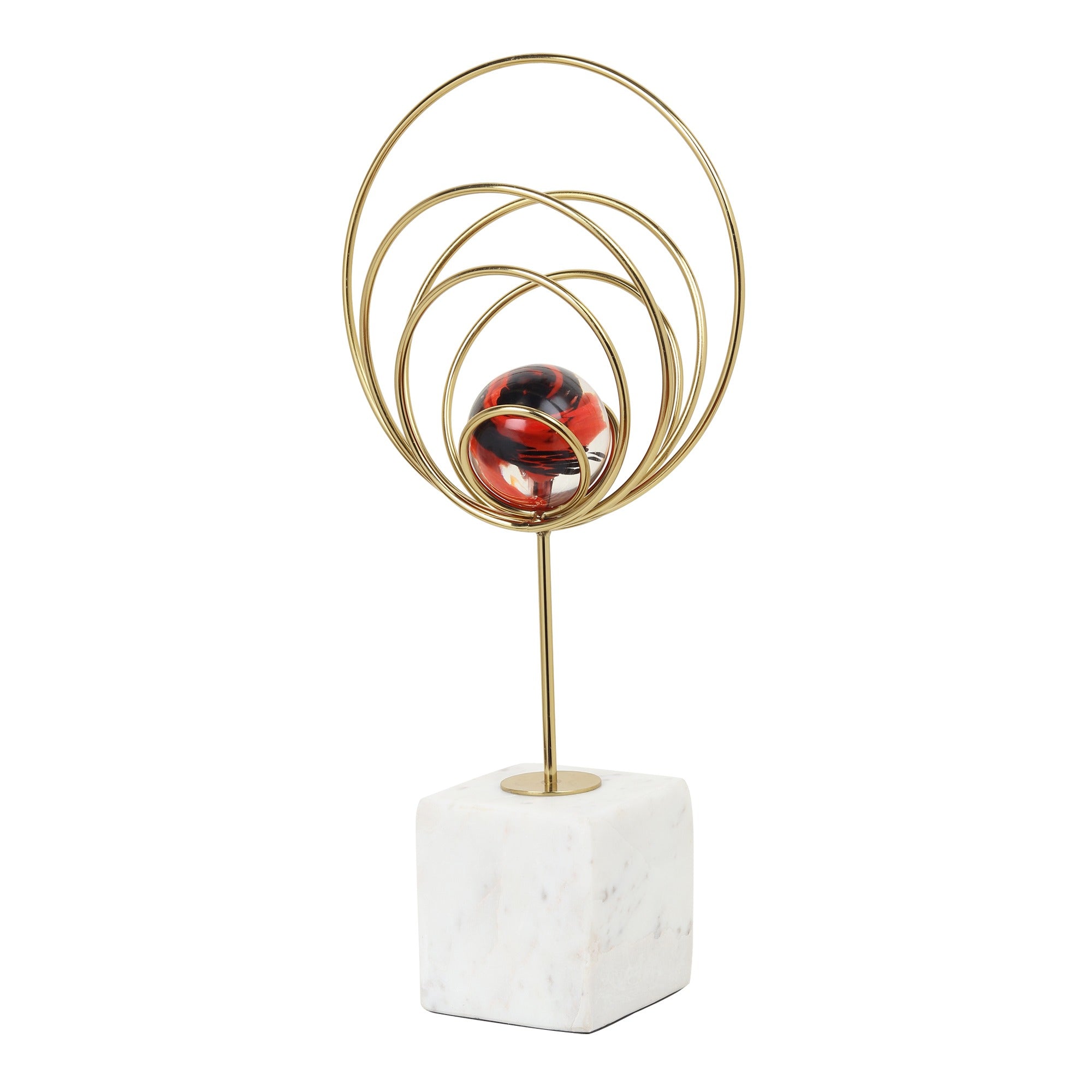 Aurora Rings Crystal Ball Sculpture
