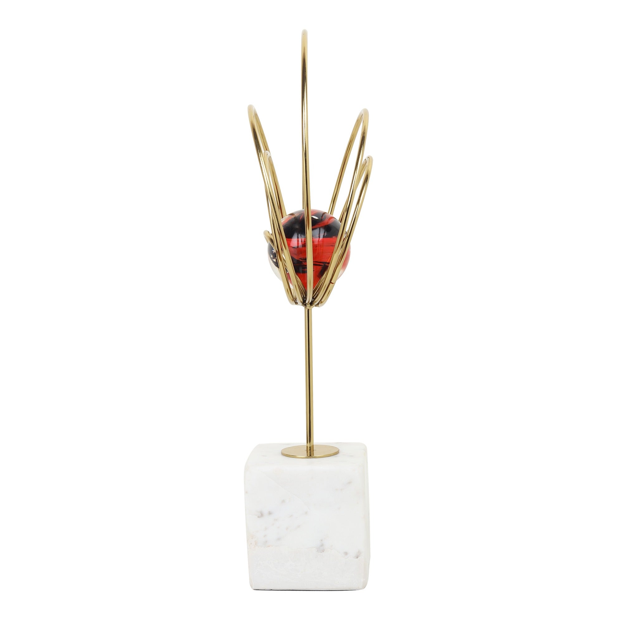 Aurora Rings Crystal Ball Sculpture