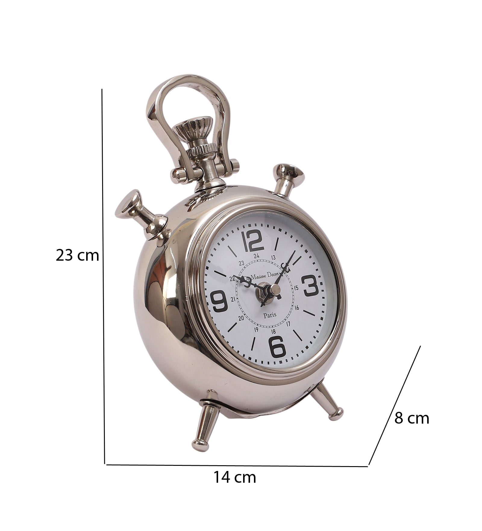 The Belvedere Table Clock Silver