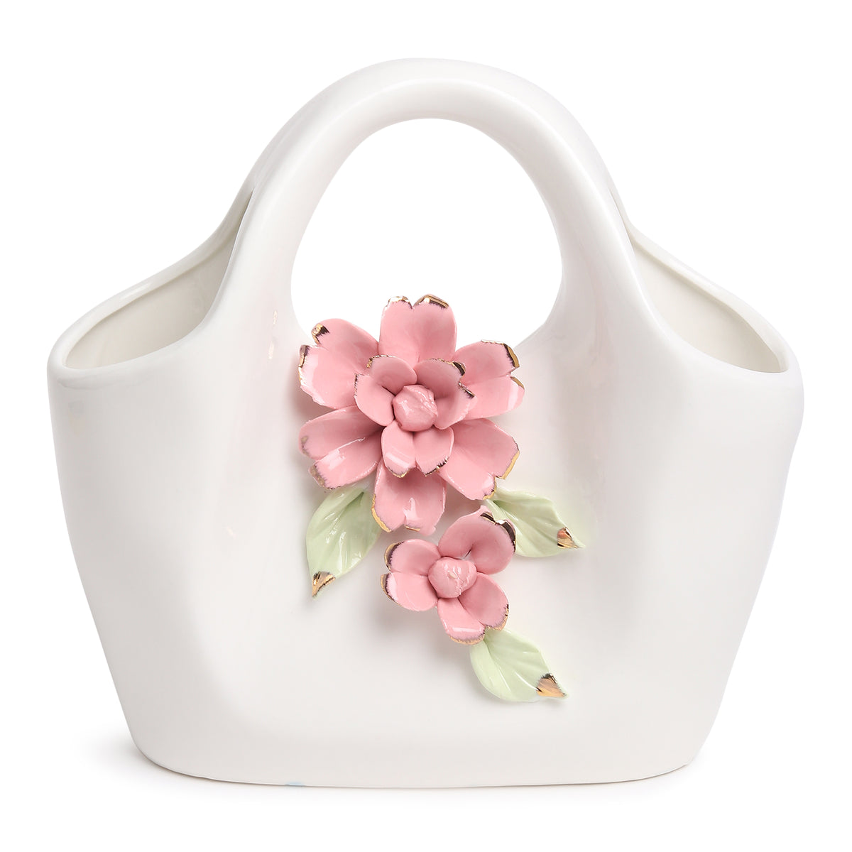 Handbag Fleur Porcelain Vase White