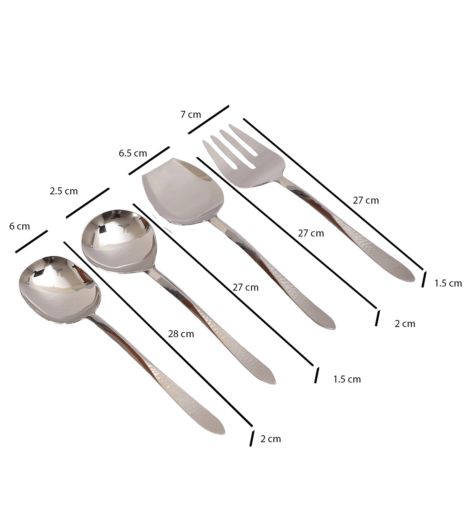 Dune Hammered Serving Set Silver