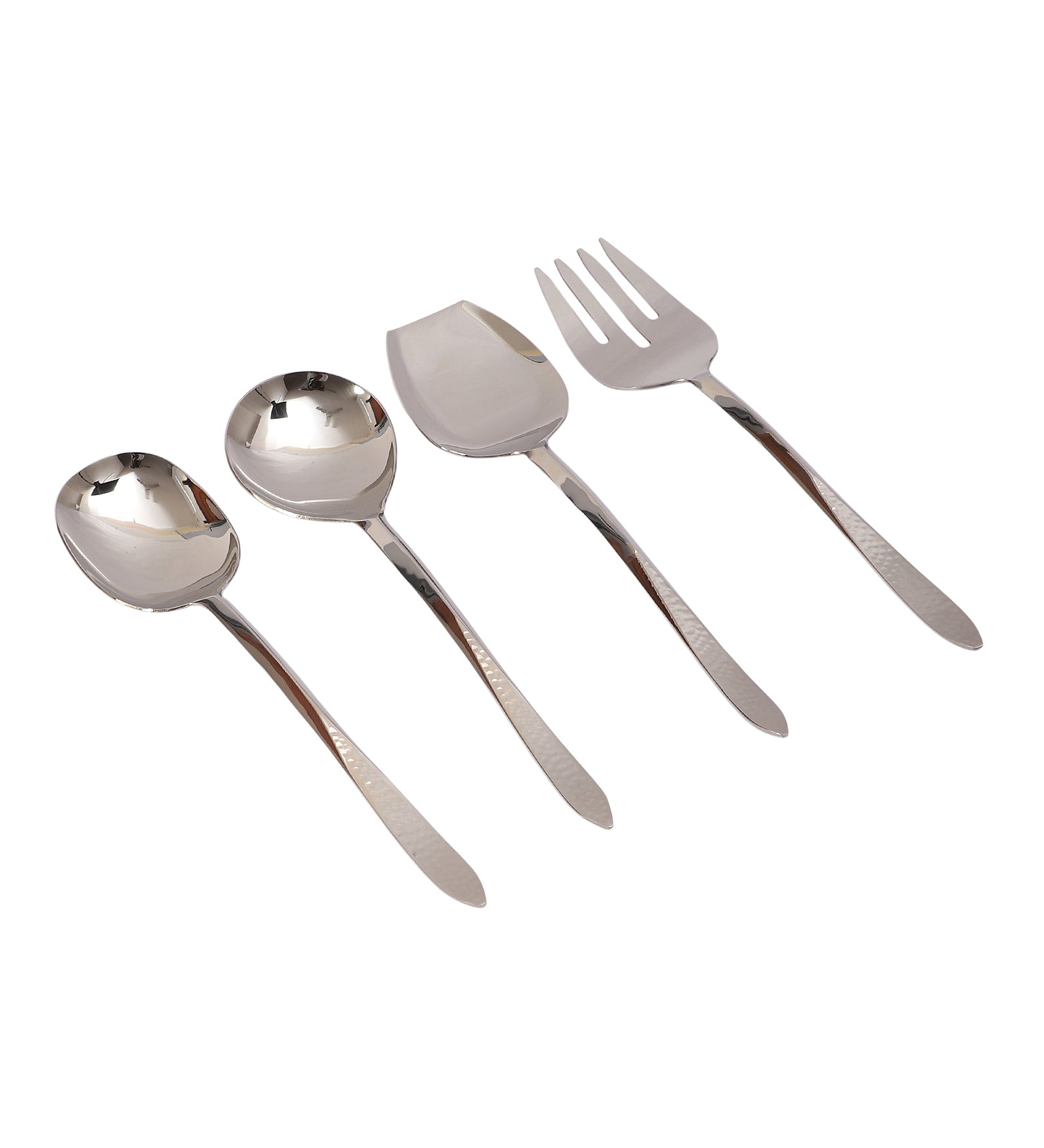 Dune Hammered Serving Set Silver