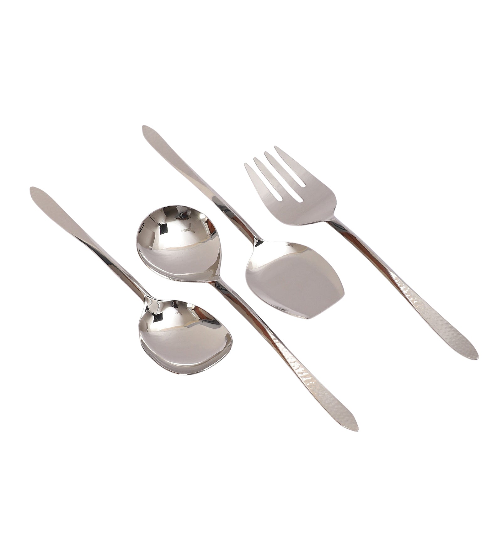 Dune Hammered Serving Set Silver