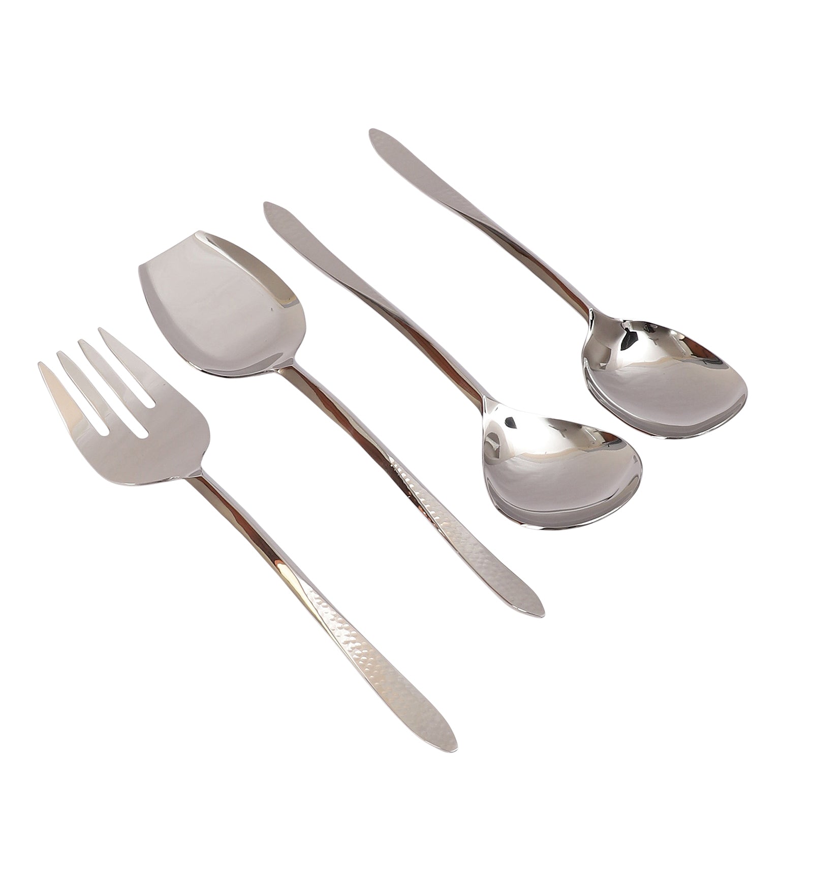 Dune Hammered Serving Set Silver
