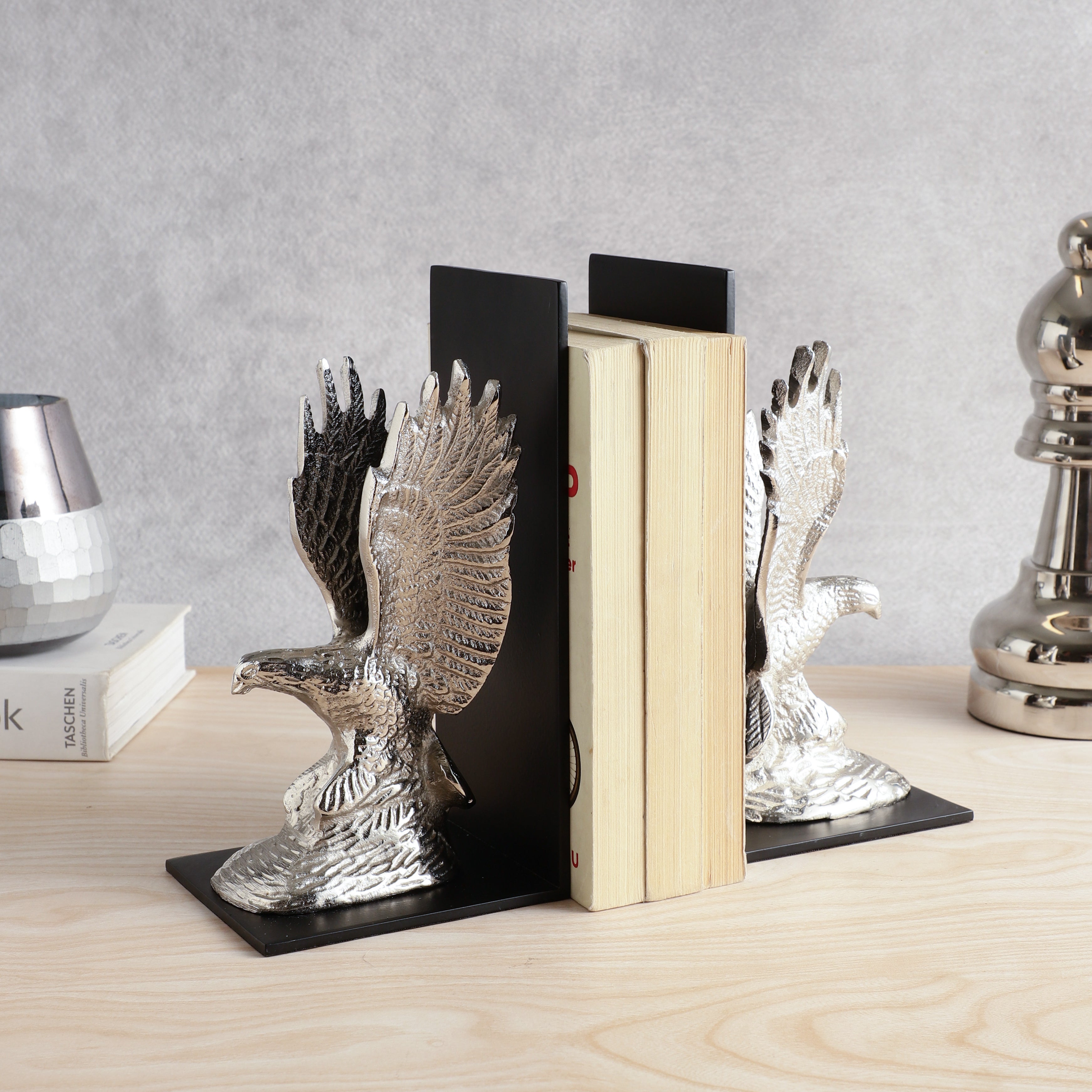 The Helion Pair Bookend Silver